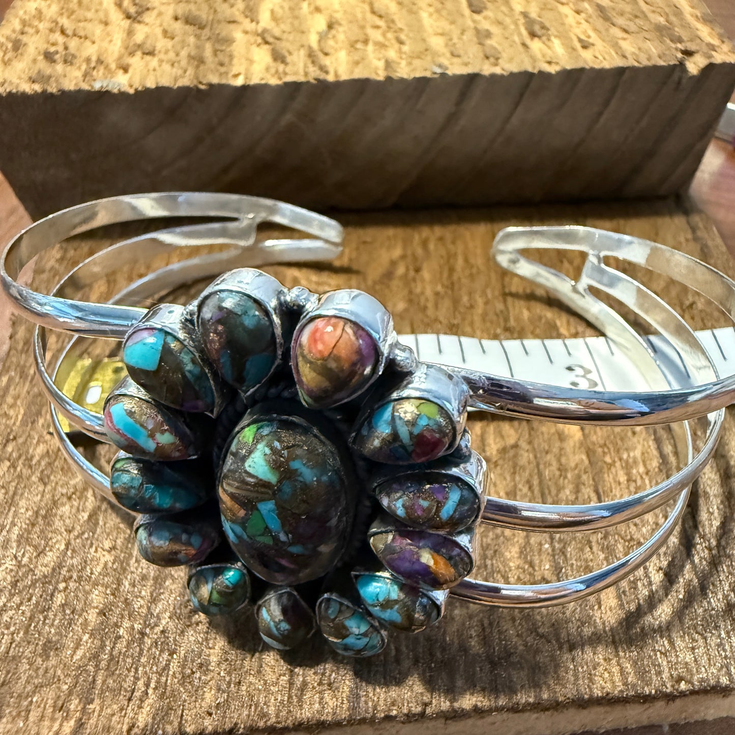 Purple Fiesta Kingman Turquoise Handmade Adjustable Cuff