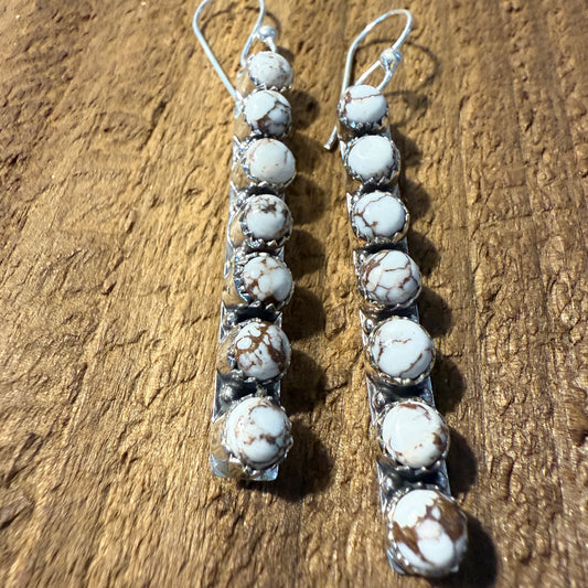 Wild Horse Jasper Dahlia Earrings 925 Sterling Silver