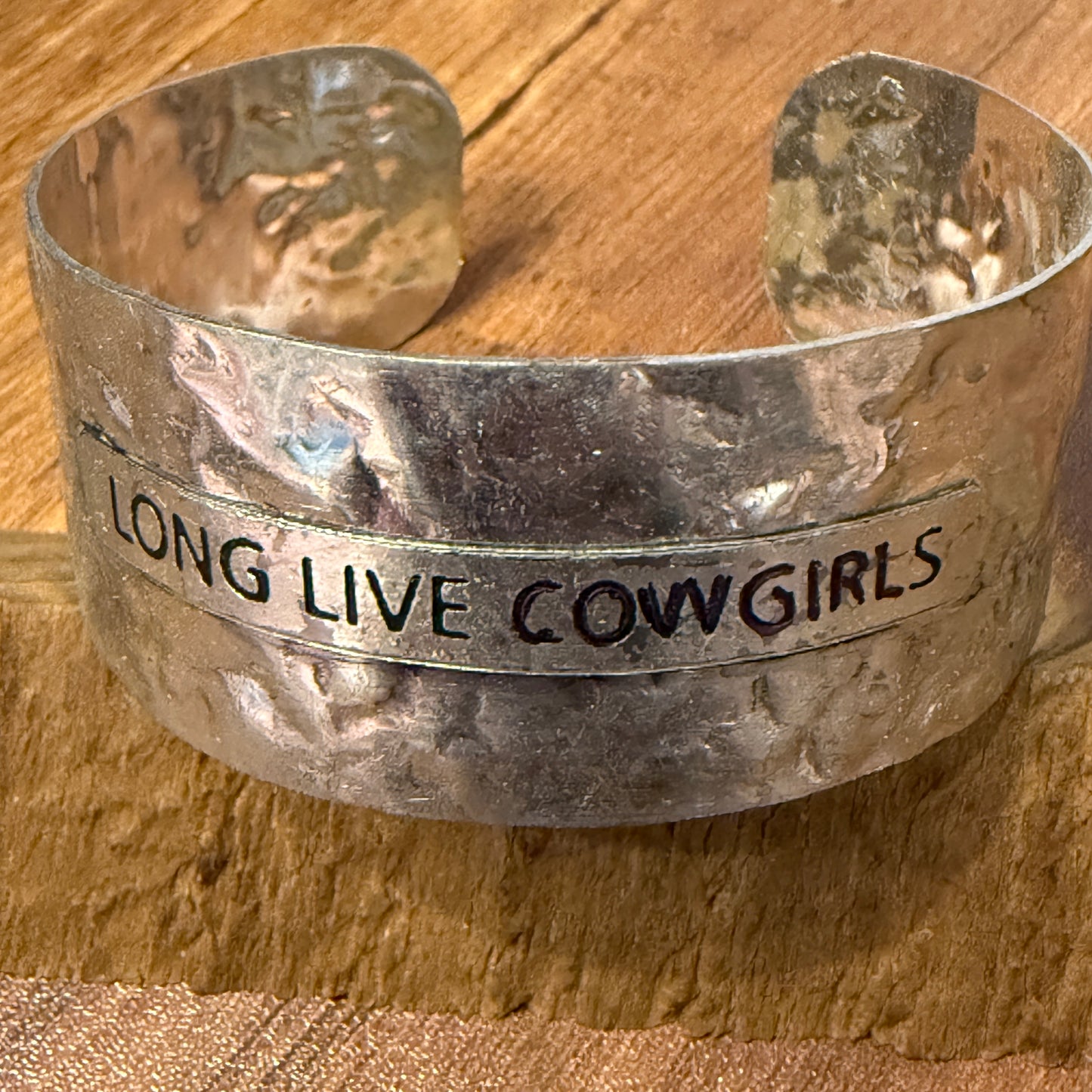 Long Live Cowgirls Western Cuff Bracelet Available In Silver Finish Or Brown Patina With Inscriptions For Adults Only
