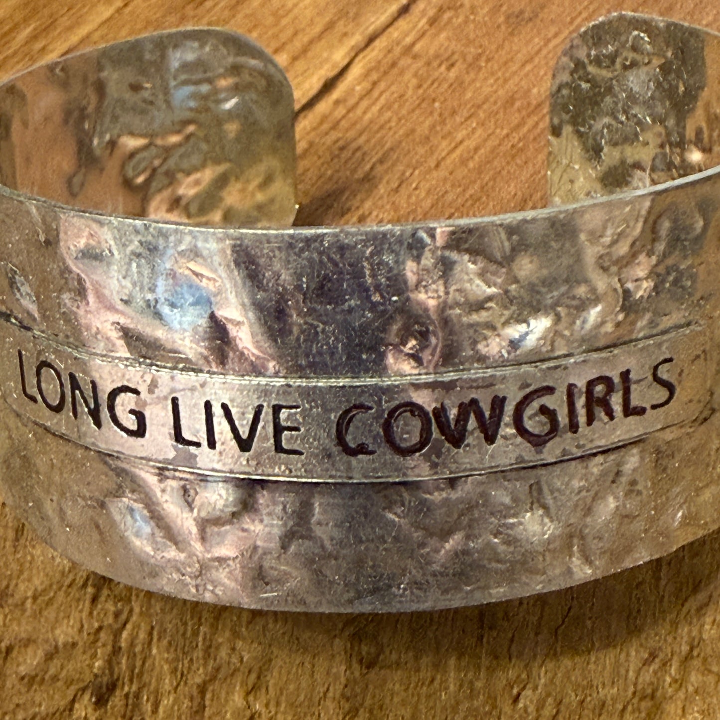 Long Live Cowgirls Western Cuff Bracelet Available In Silver Finish Or Brown Patina With Inscriptions For Adults Only