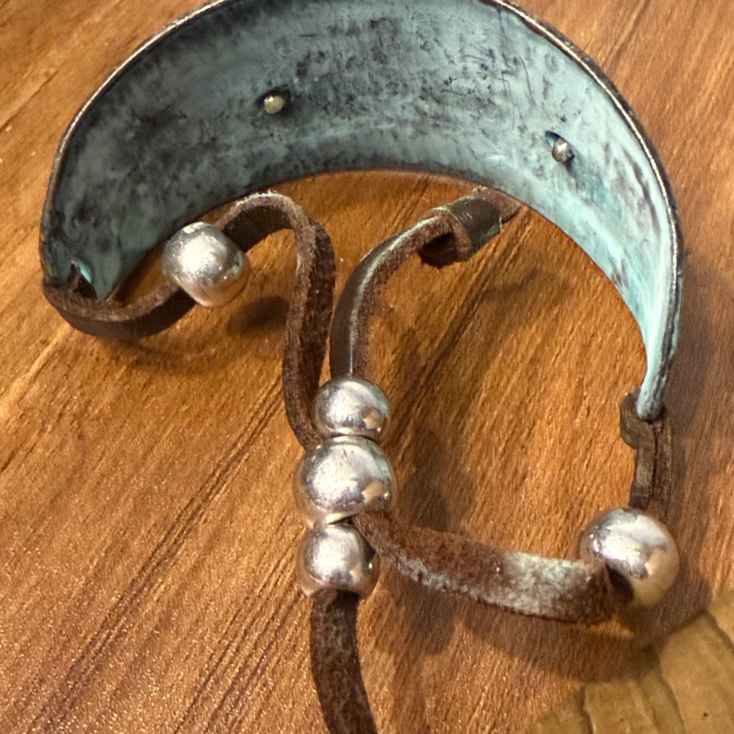 Hide Your Crazy And Act Like Lady Western Bracelet Cuff With Patina Turquoise Blue And Bullet Rhinestone Centerpiece