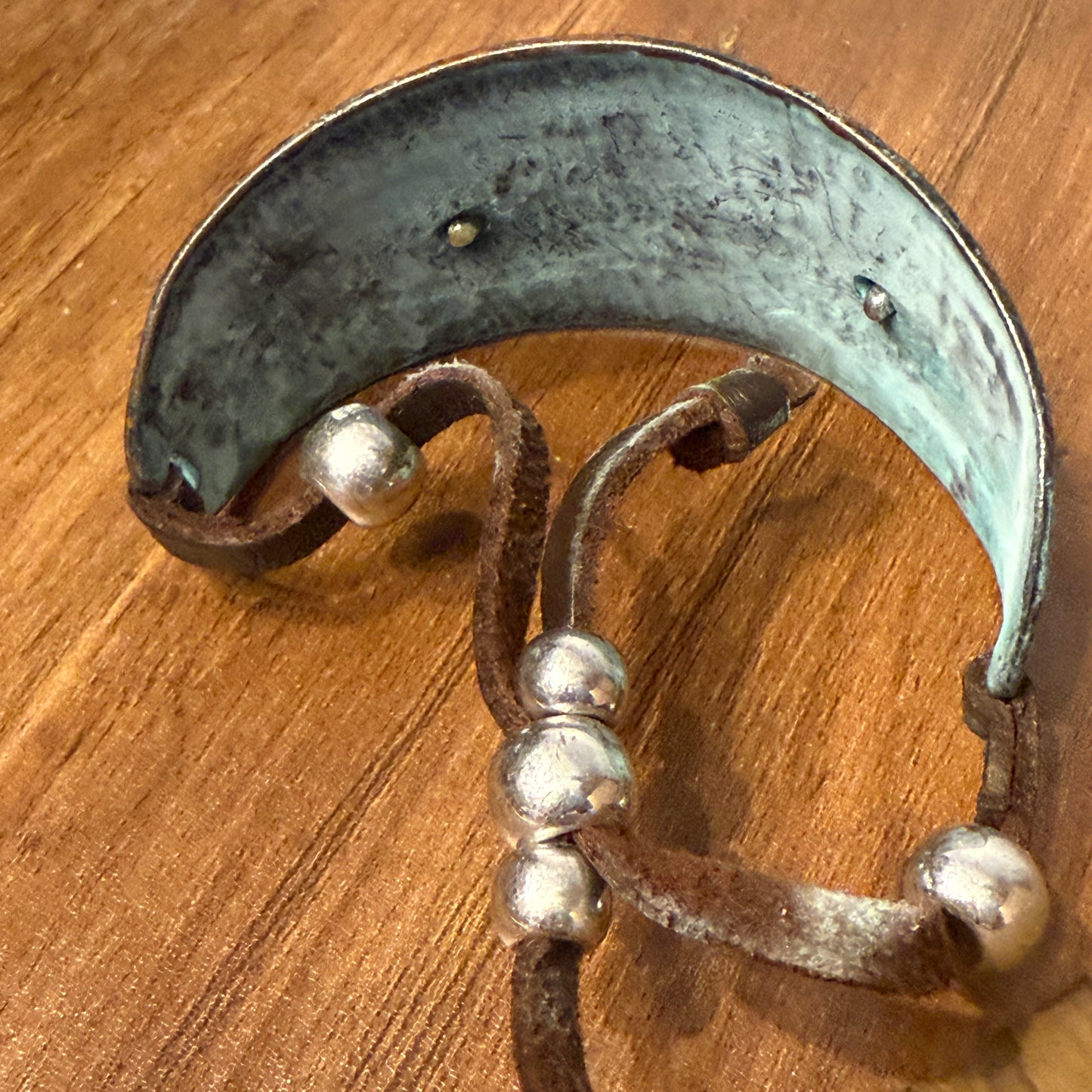 Hide Your Crazy And Act Like Lady Western Bracelet Cuff With Patina Turquoise Blue And Bullet Rhinestone Centerpiece