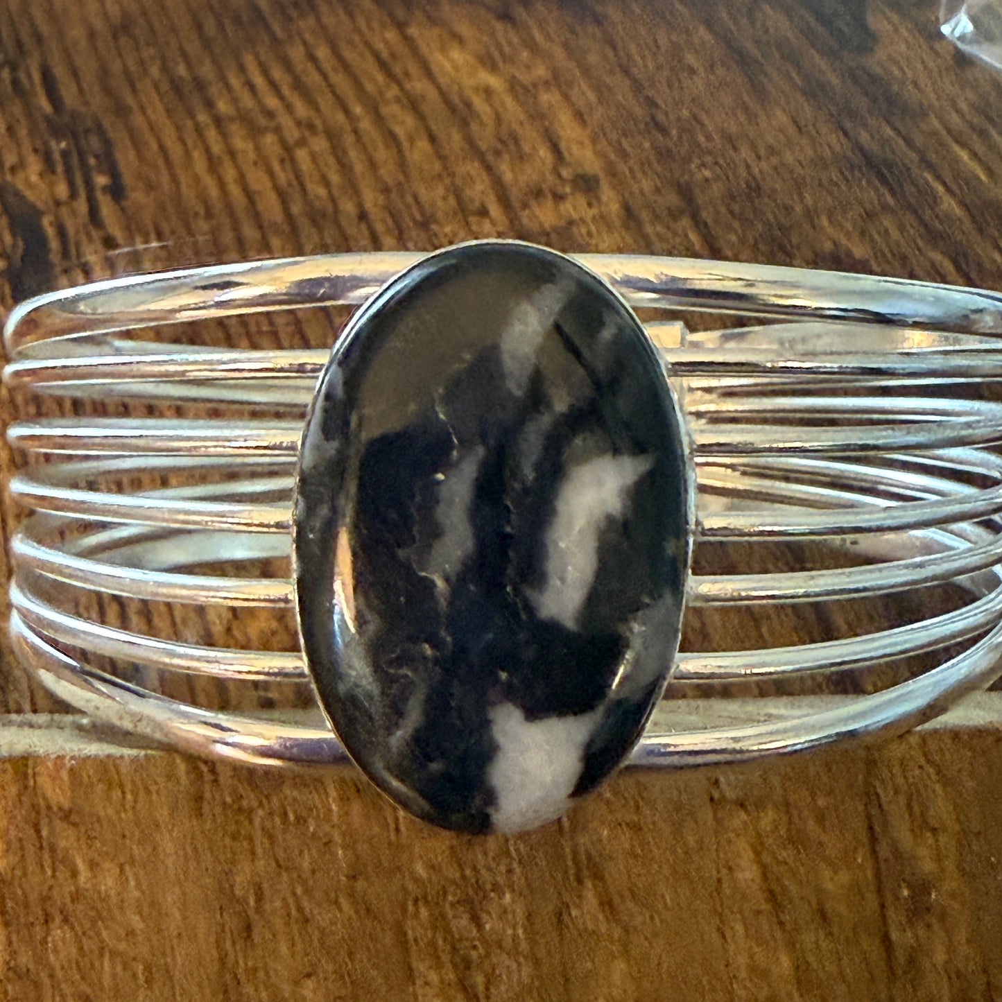 Navajo White Buffalo Dahlia Turquoise Sterling Silver Wide Cuff Bangle Bracelet