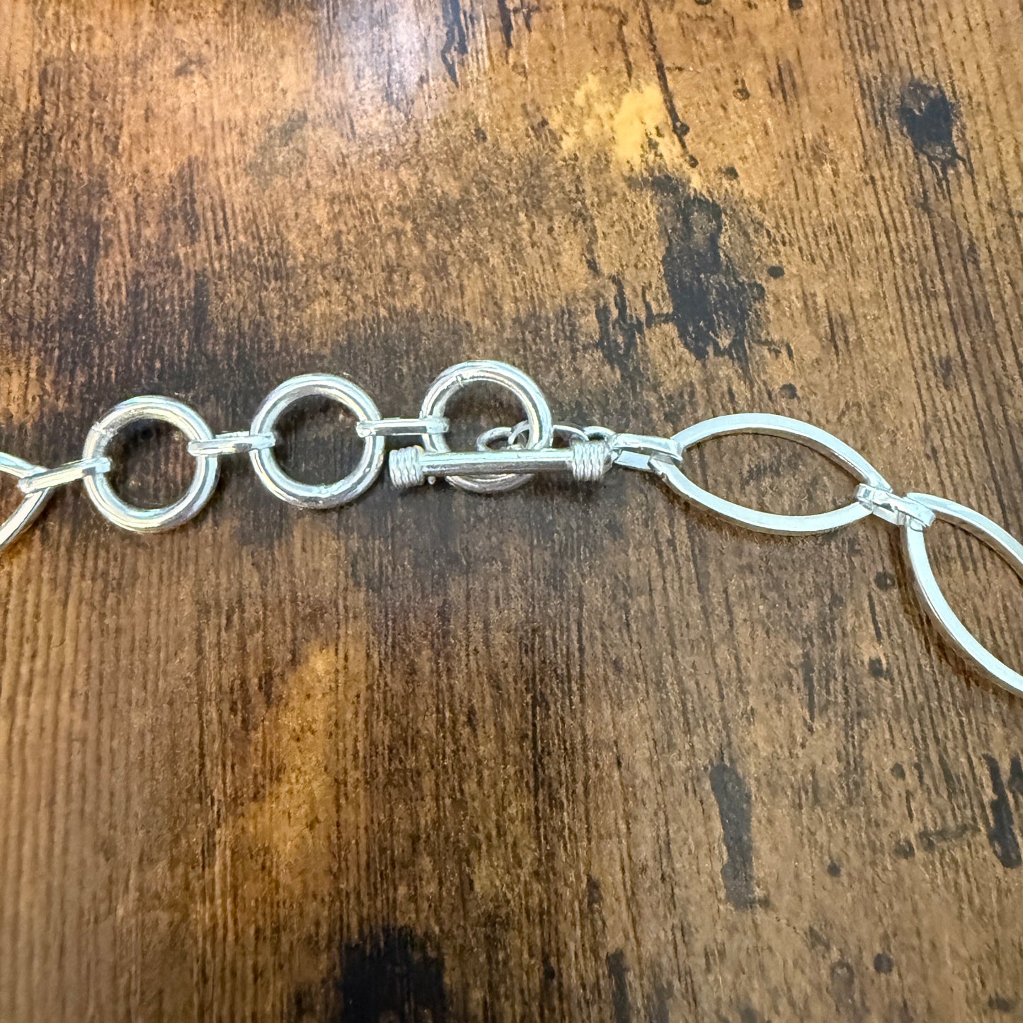 Natural Dalmatian Jasper Vintage Necklace 925 Sterling Silver Chain