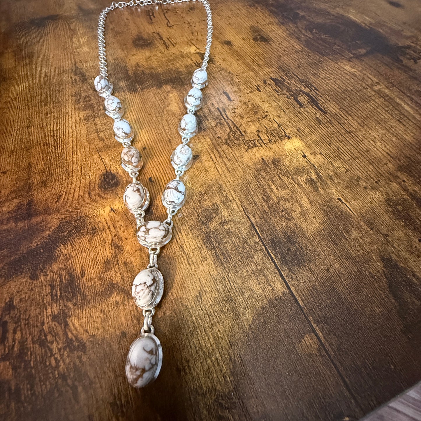 Wild Horse Dalhia Stone Y Necklace 925 Sterling Silver Link Necklace