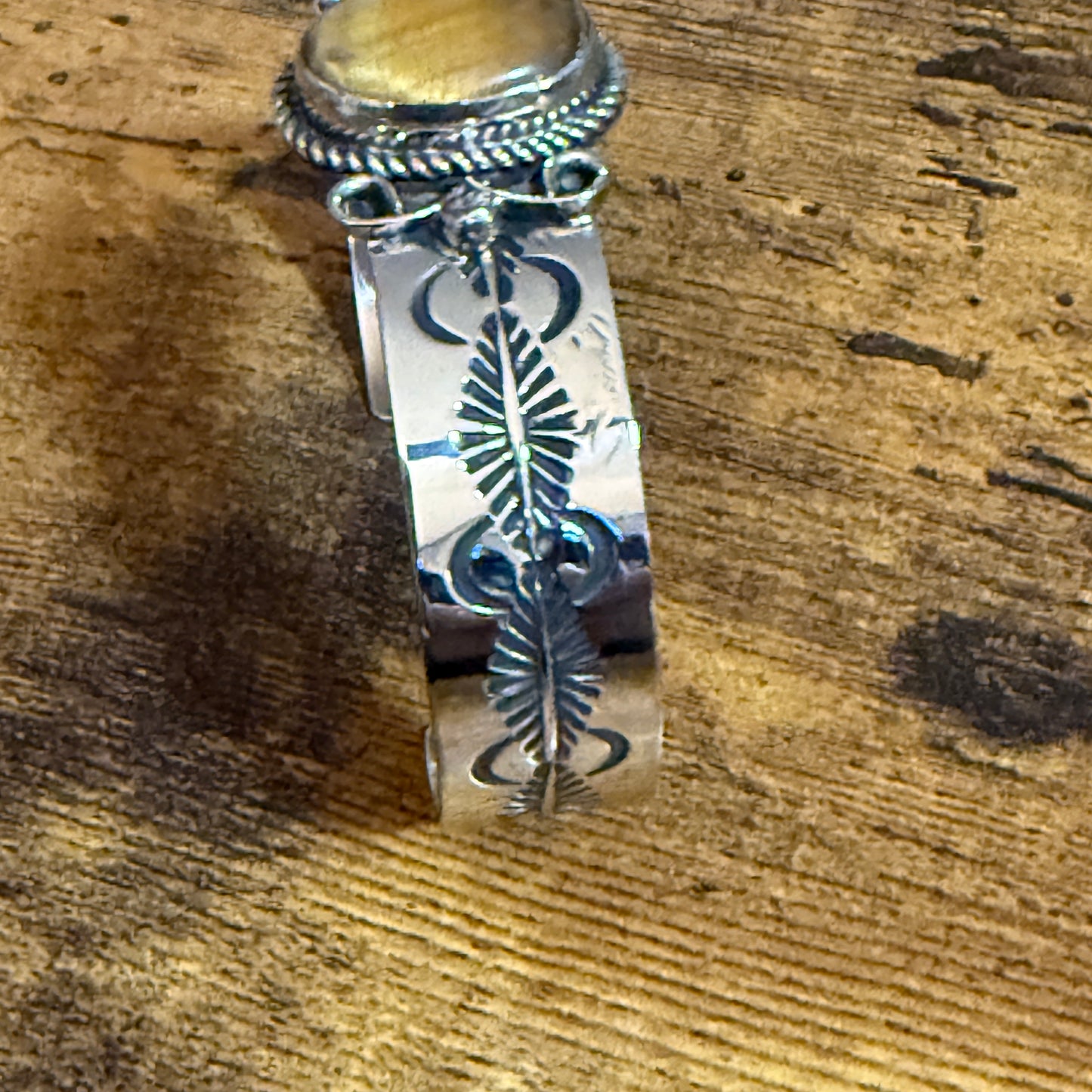 Navajo Nickel Silver Tiger Eye Cuff Bracelet Signed Jackie Cleveland