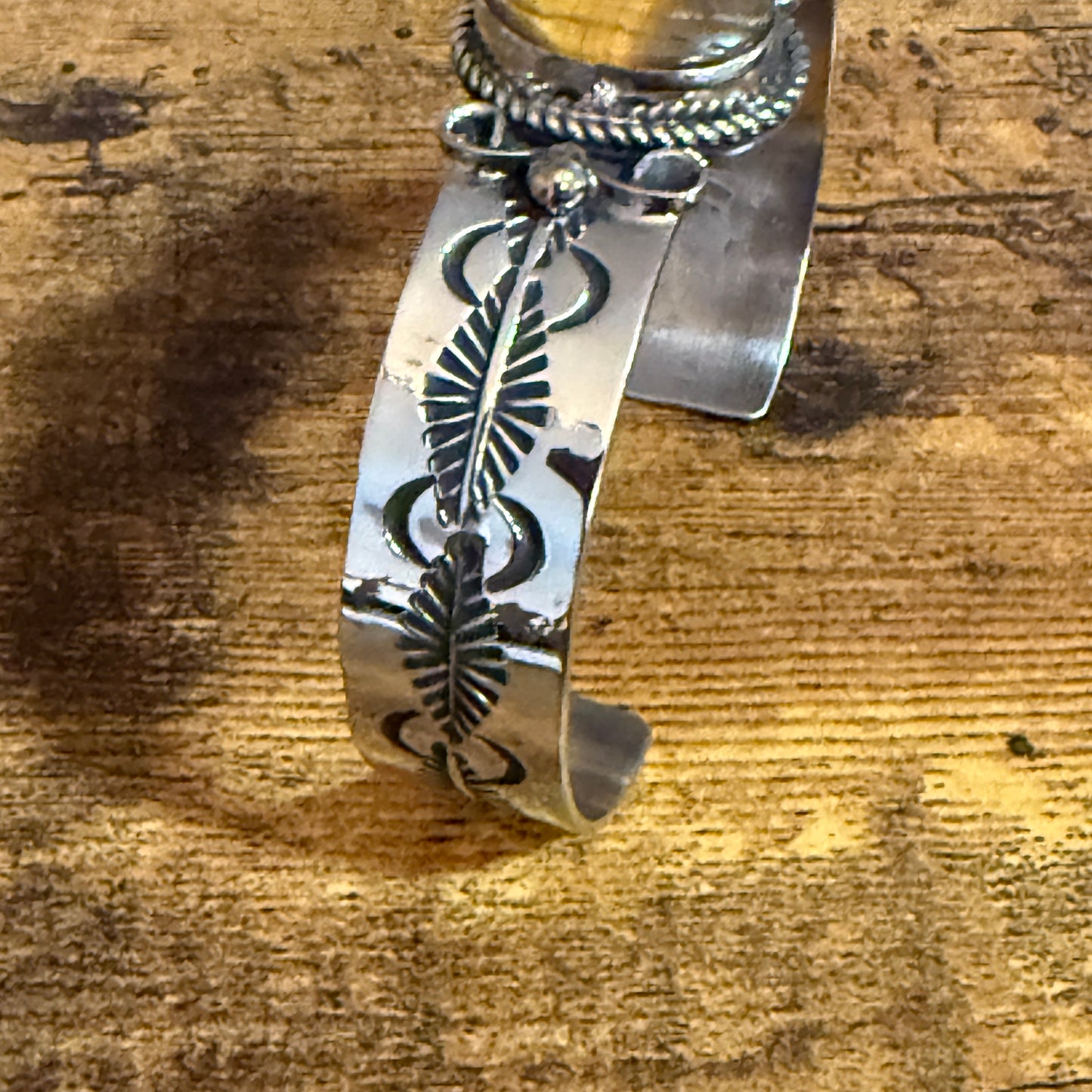 Navajo Nickel Silver Tiger Eye Cuff Bracelet Signed Jackie Cleveland