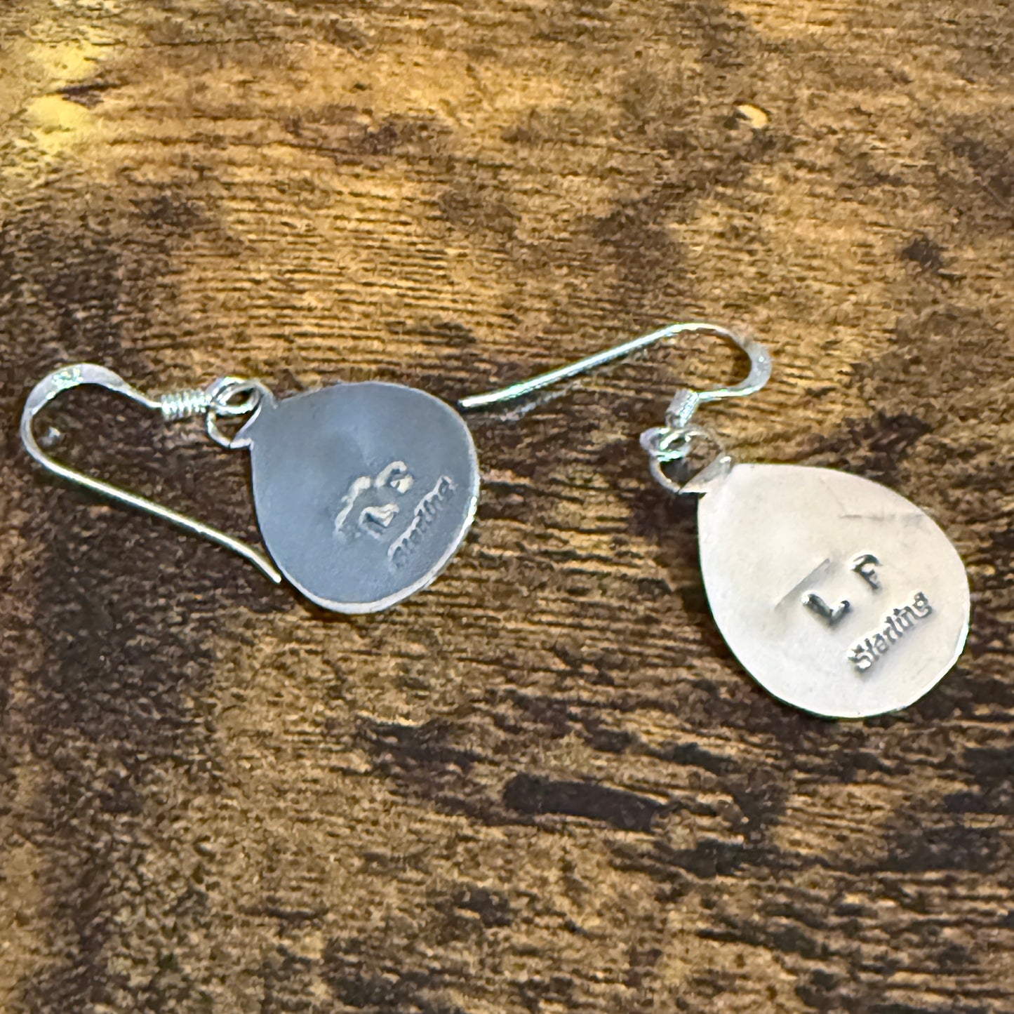 Navajo Coral Bear Paw Dangle Earrings in Sterling Silver by Leta Parker