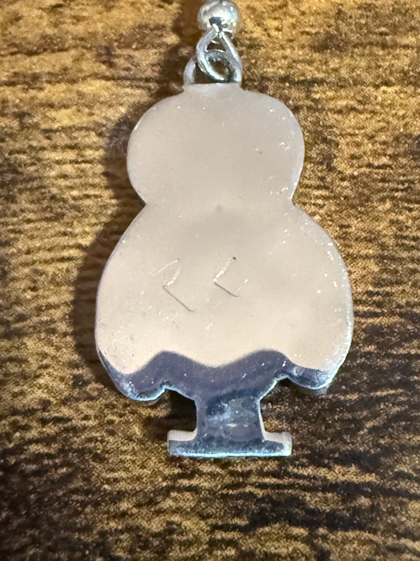 Zuni Indian Owl Shell Inlay Dangle Earrings Sterling Silver Signed Kallestewa