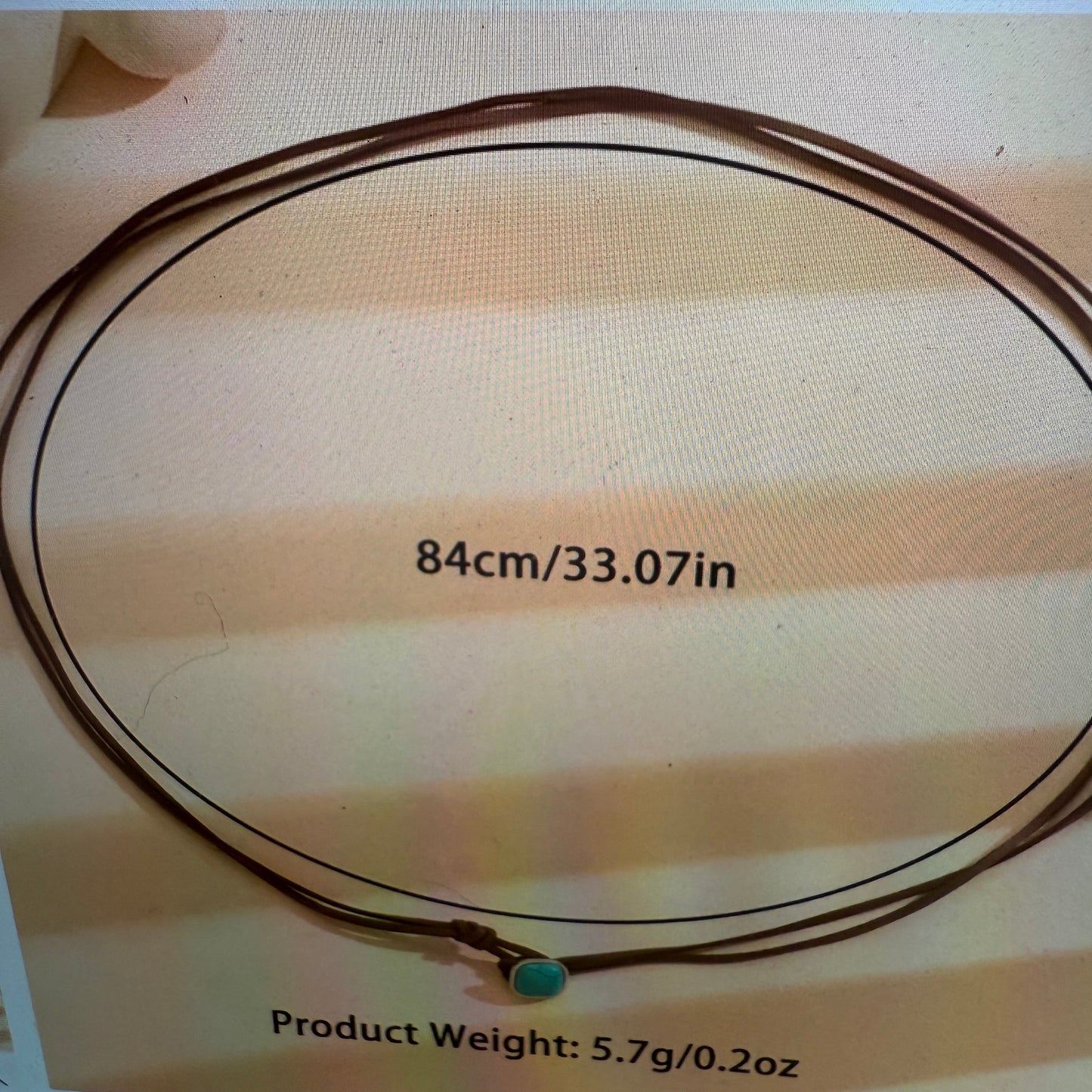 Leather Bohemian Multi Layer Wrap Choker Necklace With Faux Turquoise Stone