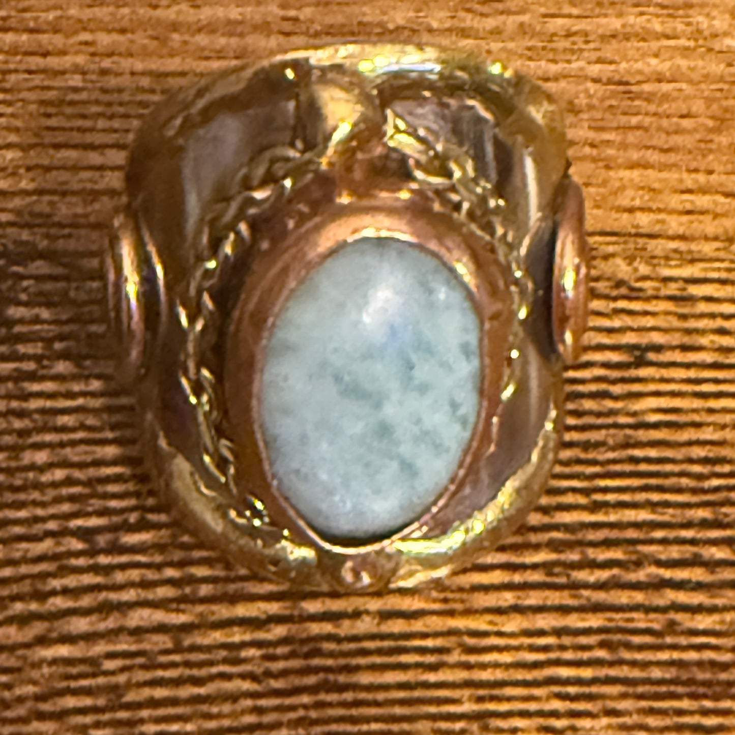 Handcrafted Green Apatite Natural Gemstone Adjustable Ring Mixed Metals