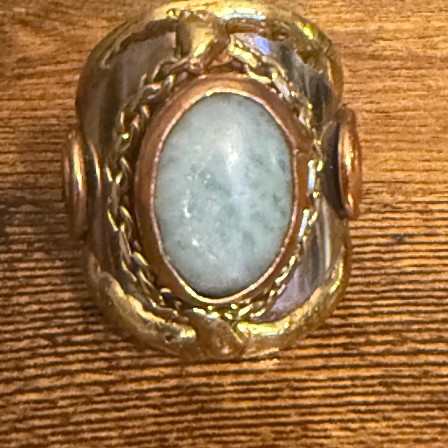 Handcrafted White Moonstone Natural Gemstone Adjustable Ring in Mixed Metals
