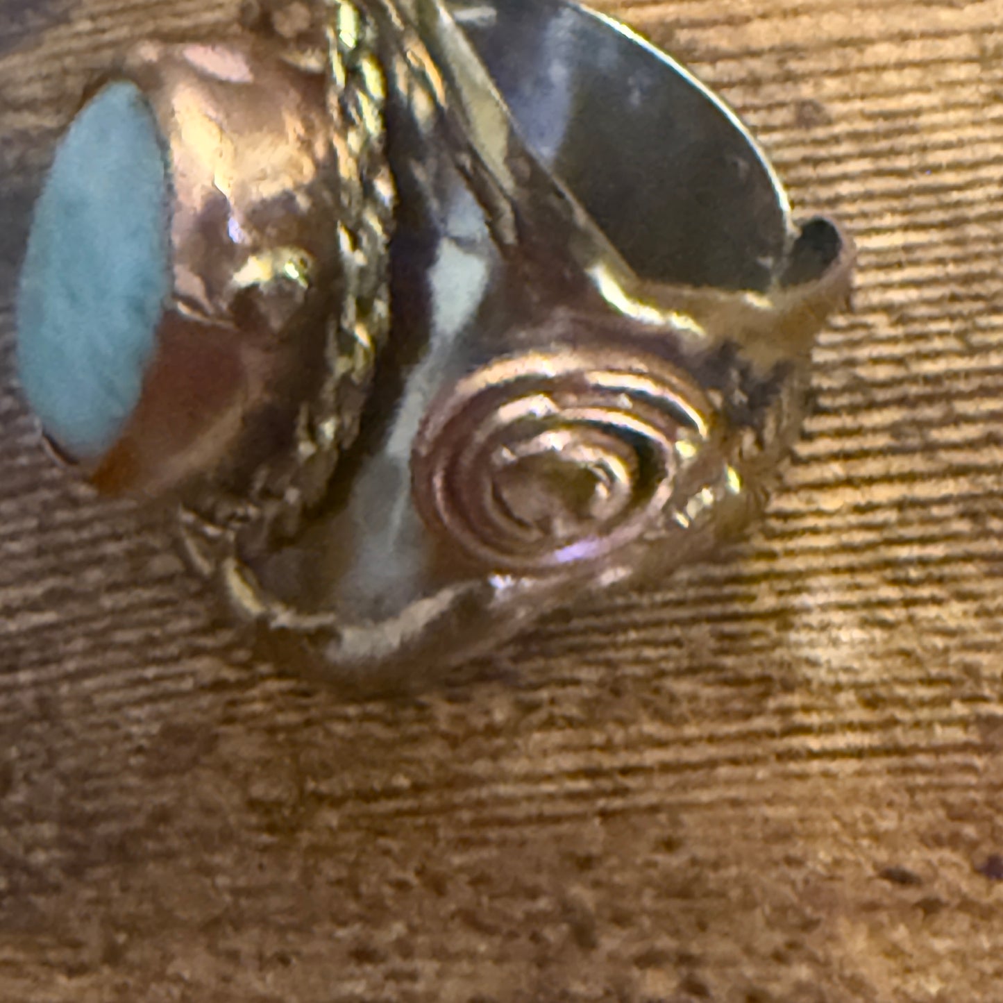 Handcrafted Green Apatite Natural Gemstone Adjustable Ring Mixed Metals