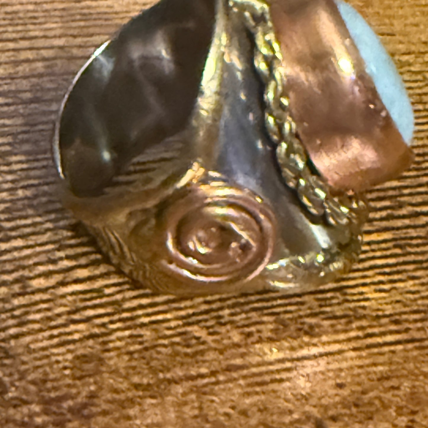 Handcrafted Green Apatite Natural Gemstone Adjustable Ring Mixed Metals