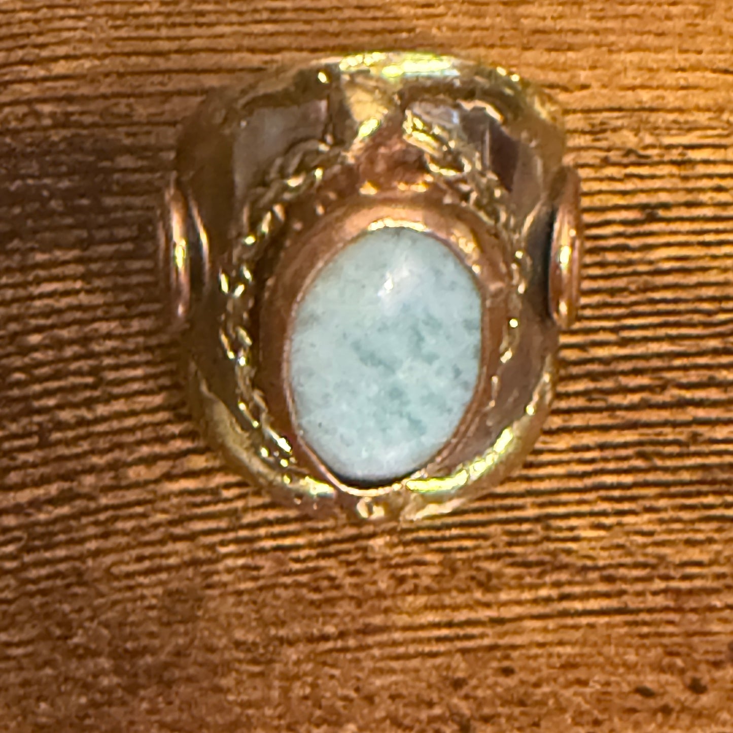 Handcrafted Green Apatite Natural Gemstone Adjustable Ring Mixed Metals