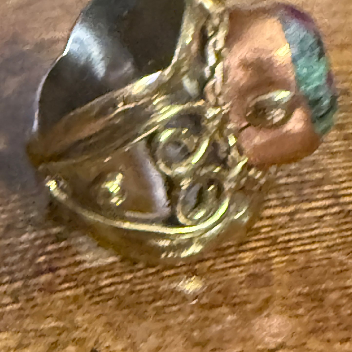 Handcrafted Ruby Fuchsite Natural Gemstone Adjustable Ring Mixed Metals