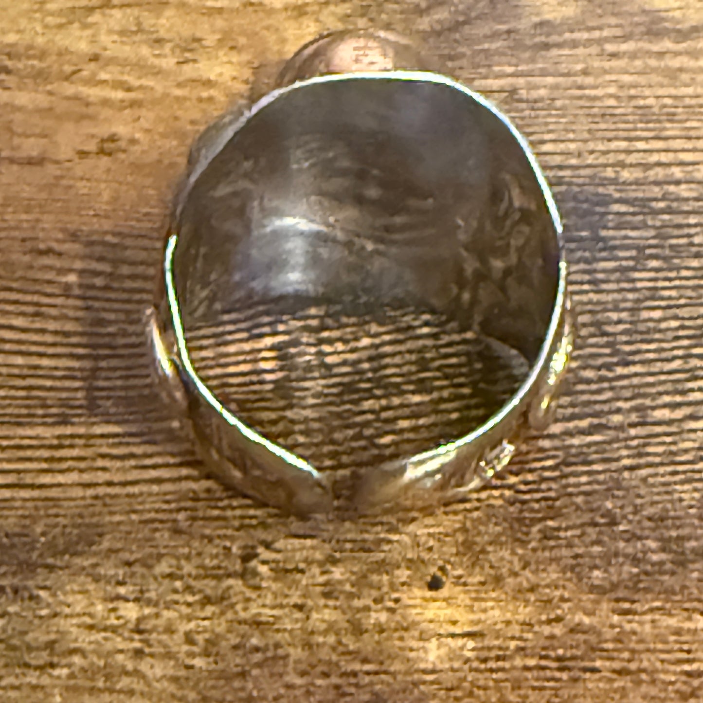 Handcrafted Purple Amethyst Natural Gemstone Adjustable Ring With Mixed Metals