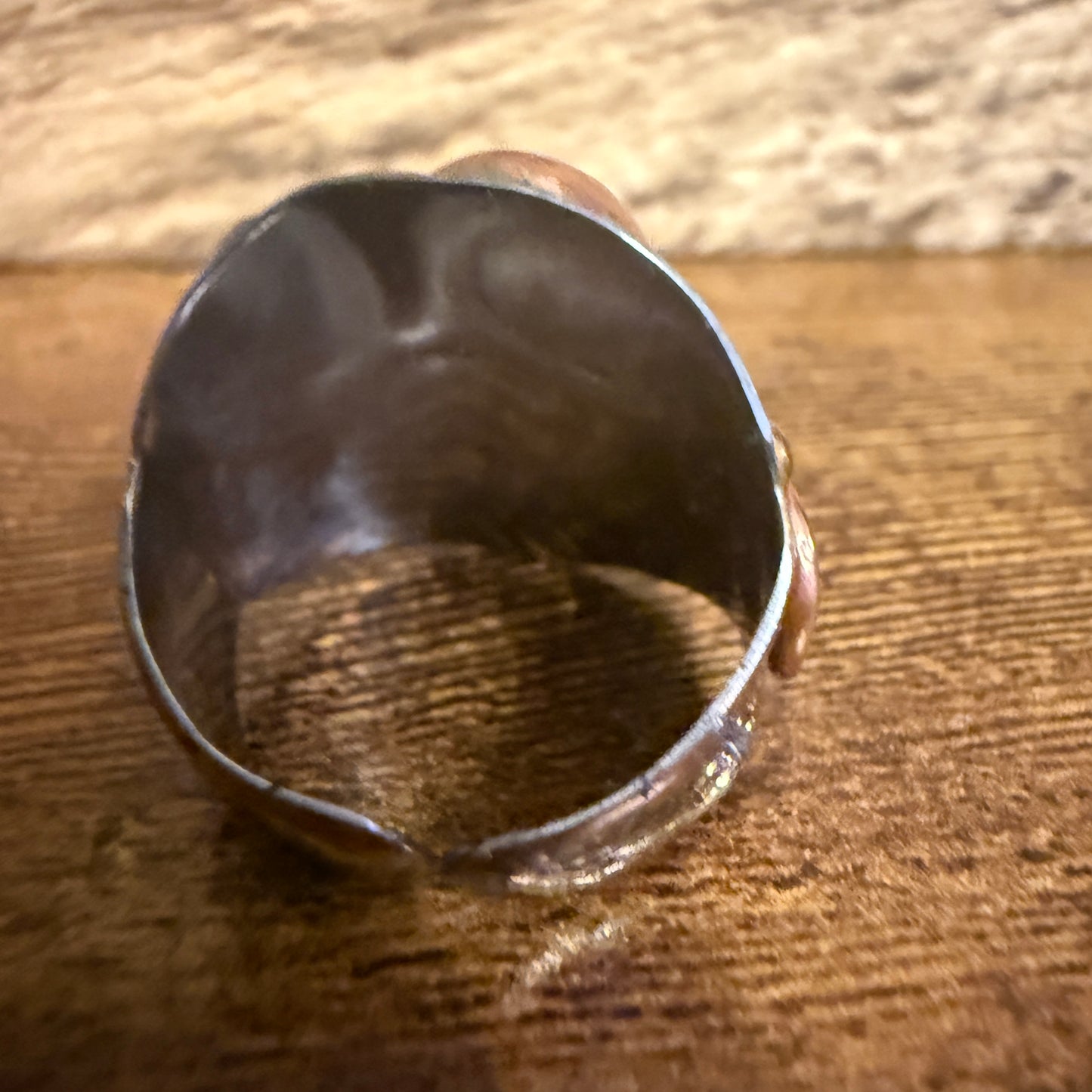 Handcrafted Moonstone Ring Adjustable Natural Gemstone Mixed Metals