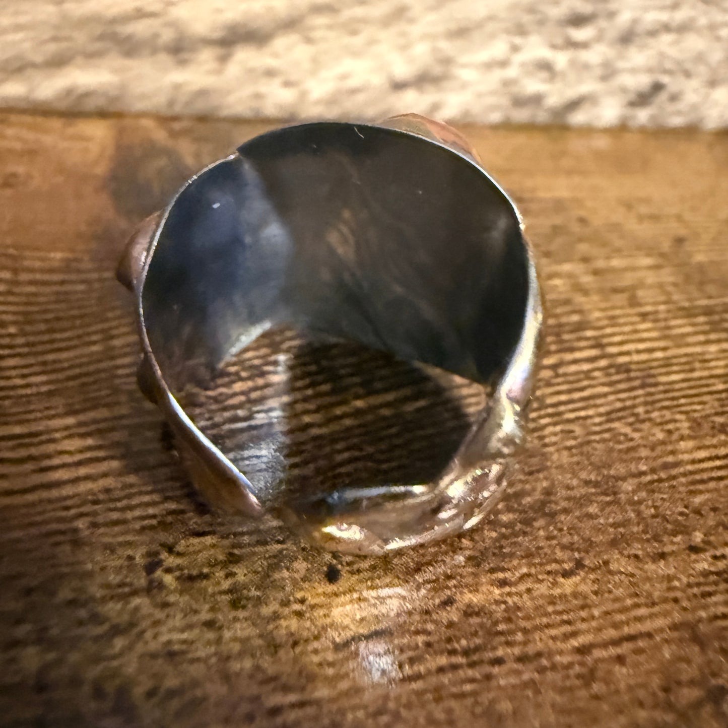 Handcrafted Pink Rose Quartz Ring With Adjustable Mixed Metals