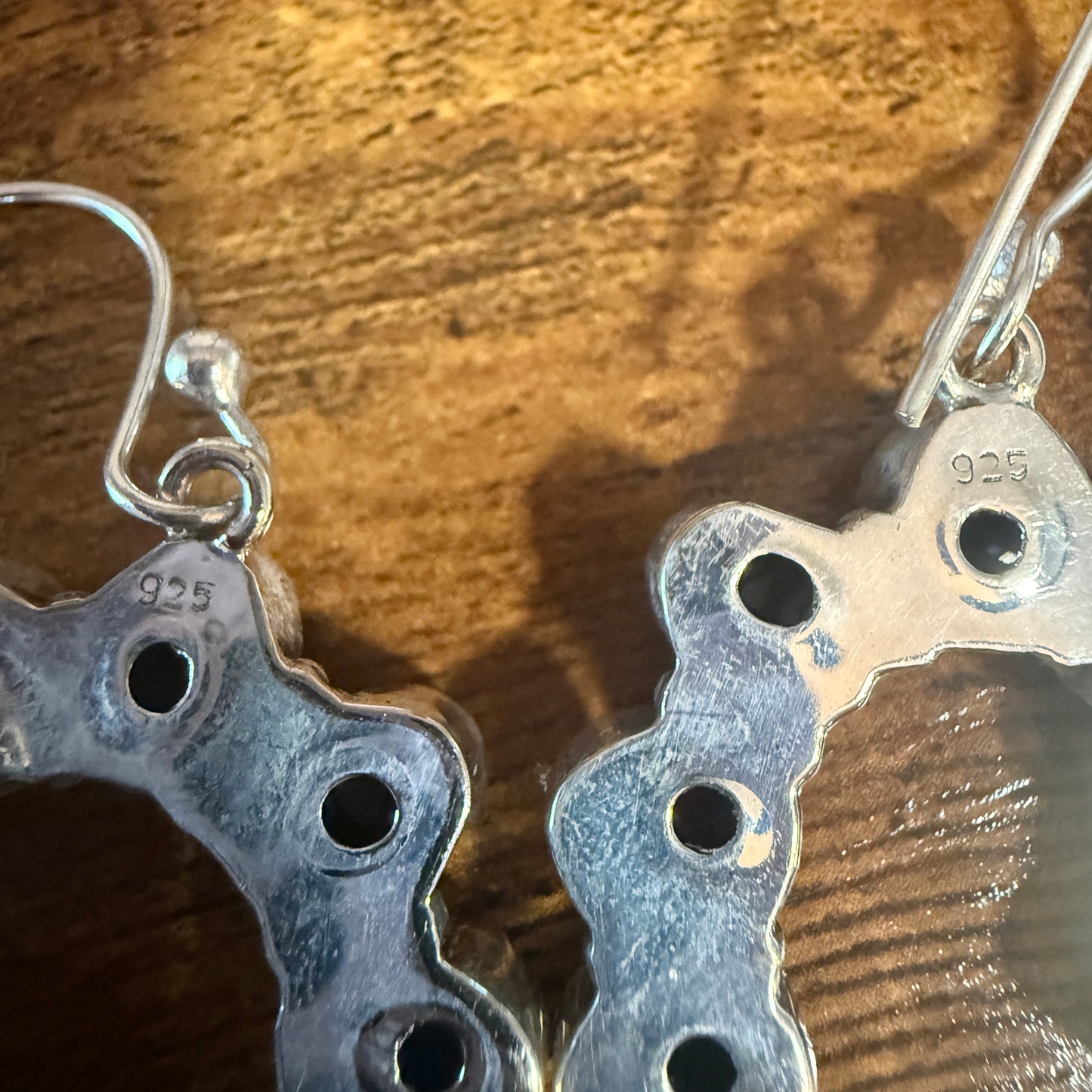 Cotton Candy Turquoise Dahlia Squash Earrings Handmade 925 Sterling Silver