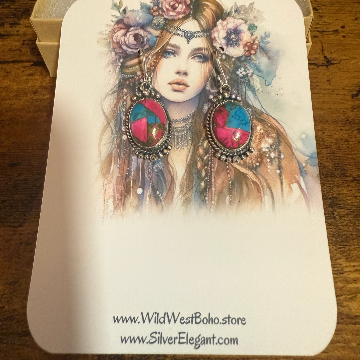 Cotton Candy Dahlia Turquoise Earrings 925 Sterling Silver Handmade Jewelry