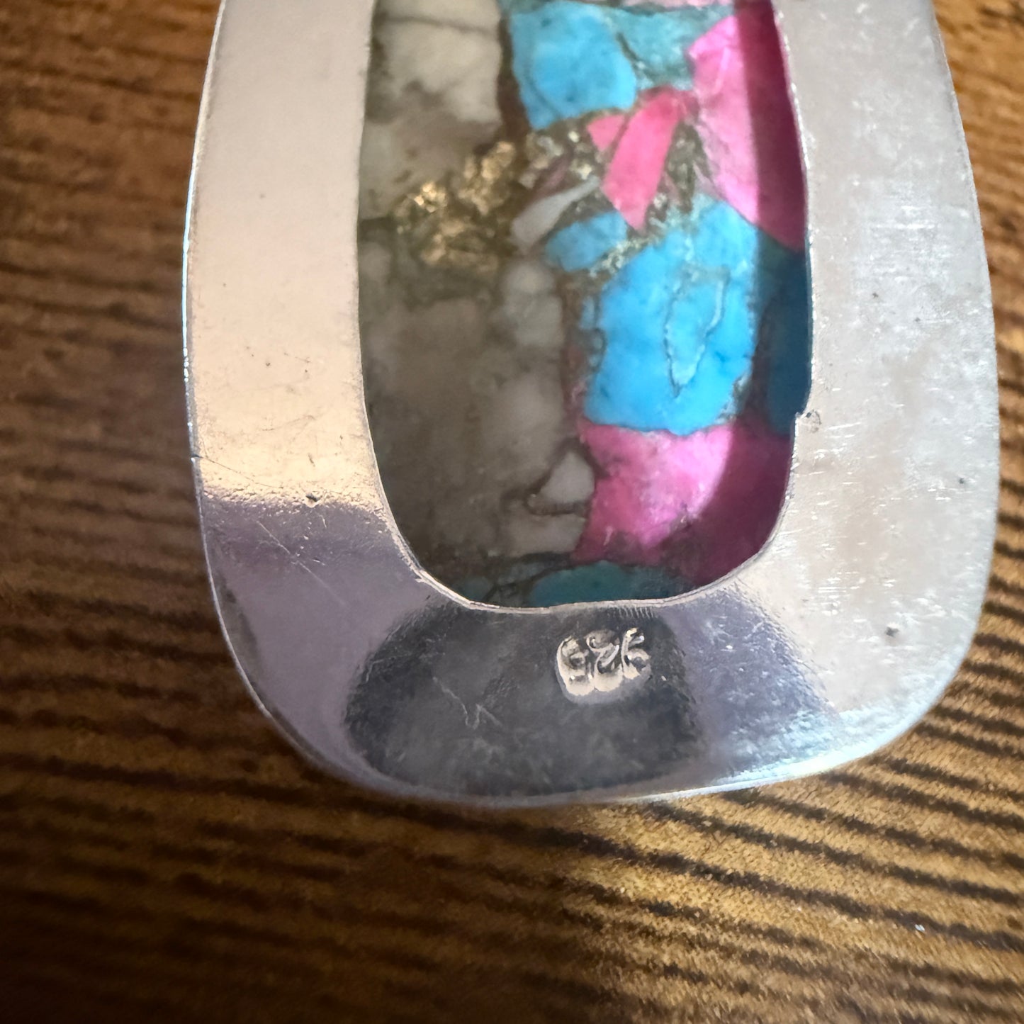 Cotton Candy Turquoise Dalhia Pendant Necklace 18 Inch 925 Sterling Silver