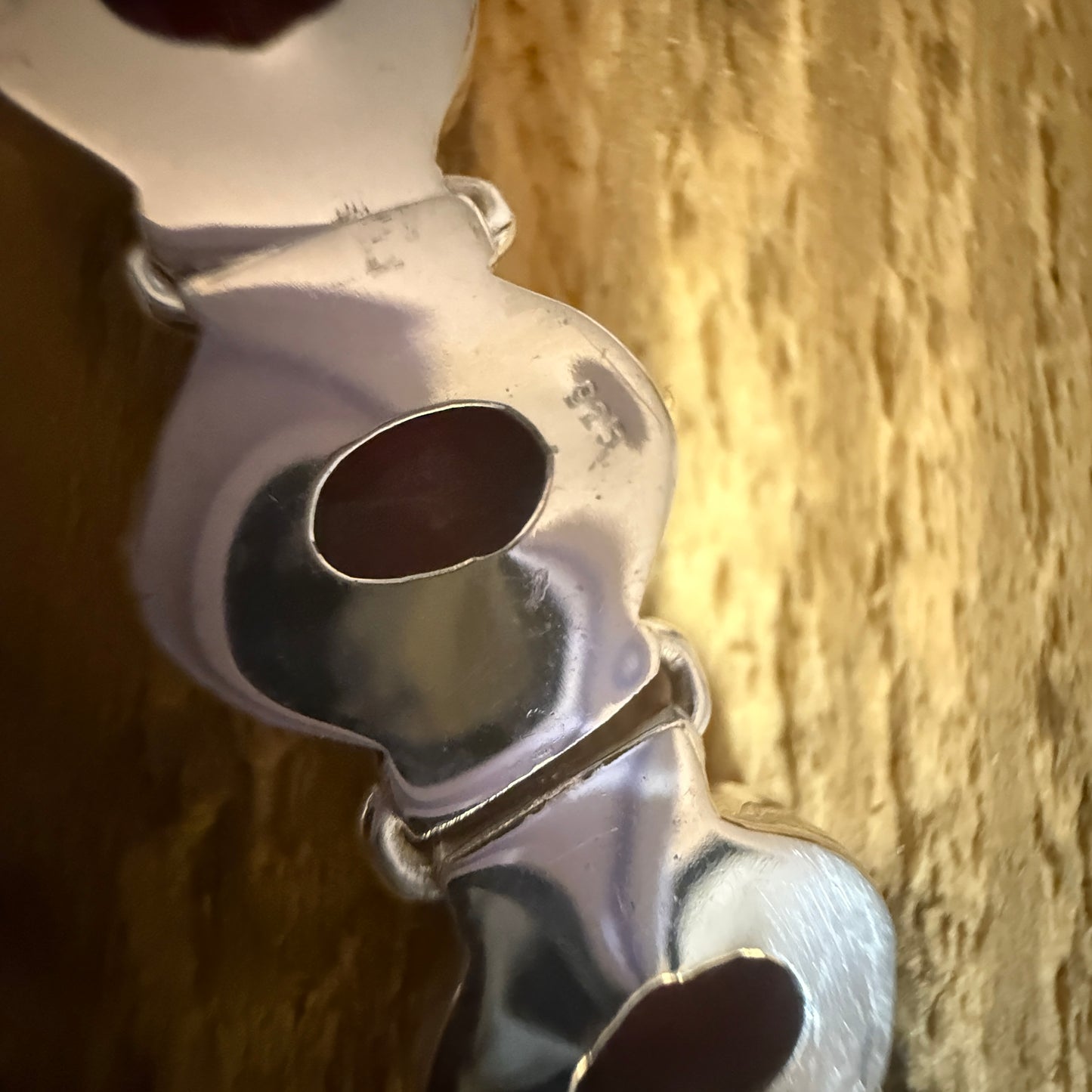 Kingman Red Mohave Copper Turquoise Chain Link 925 Sterling Silver Bracelet