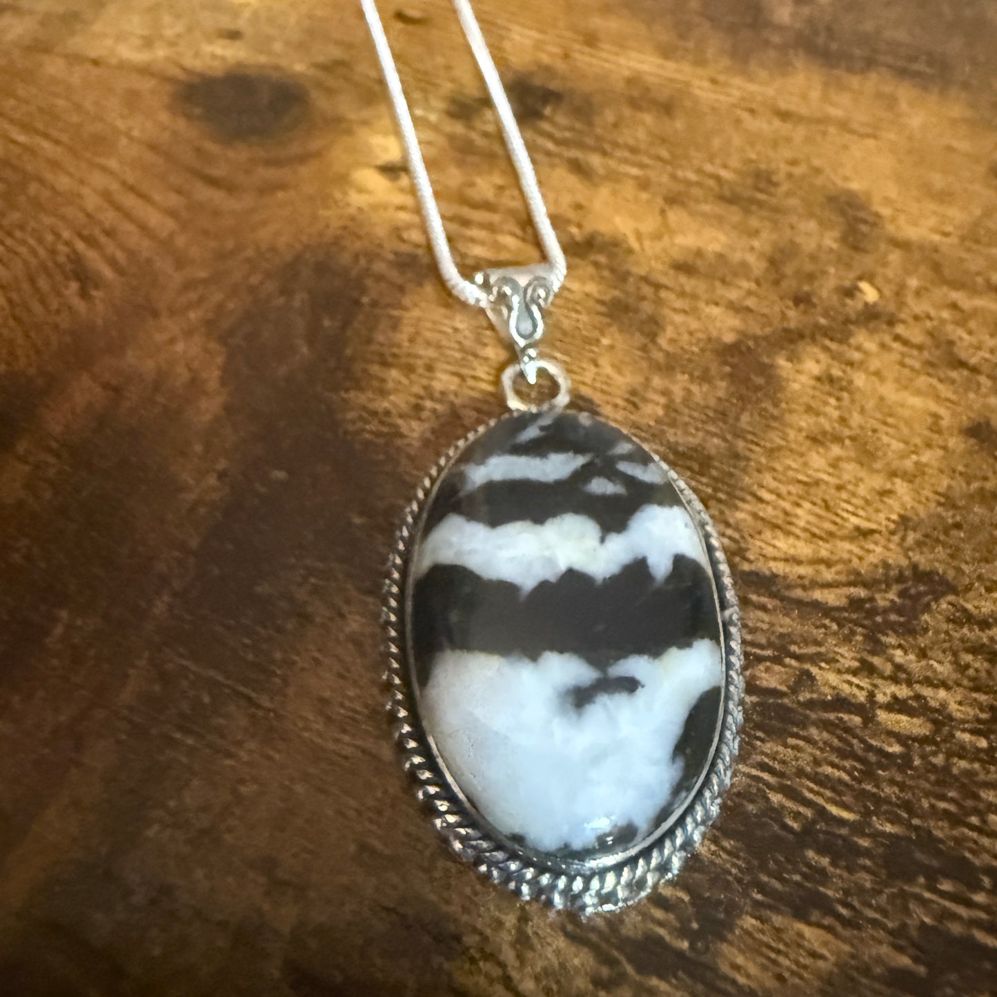 White Buffalo Turquoise Dahlia Pendant Sterling Silver 18 Inch Chain