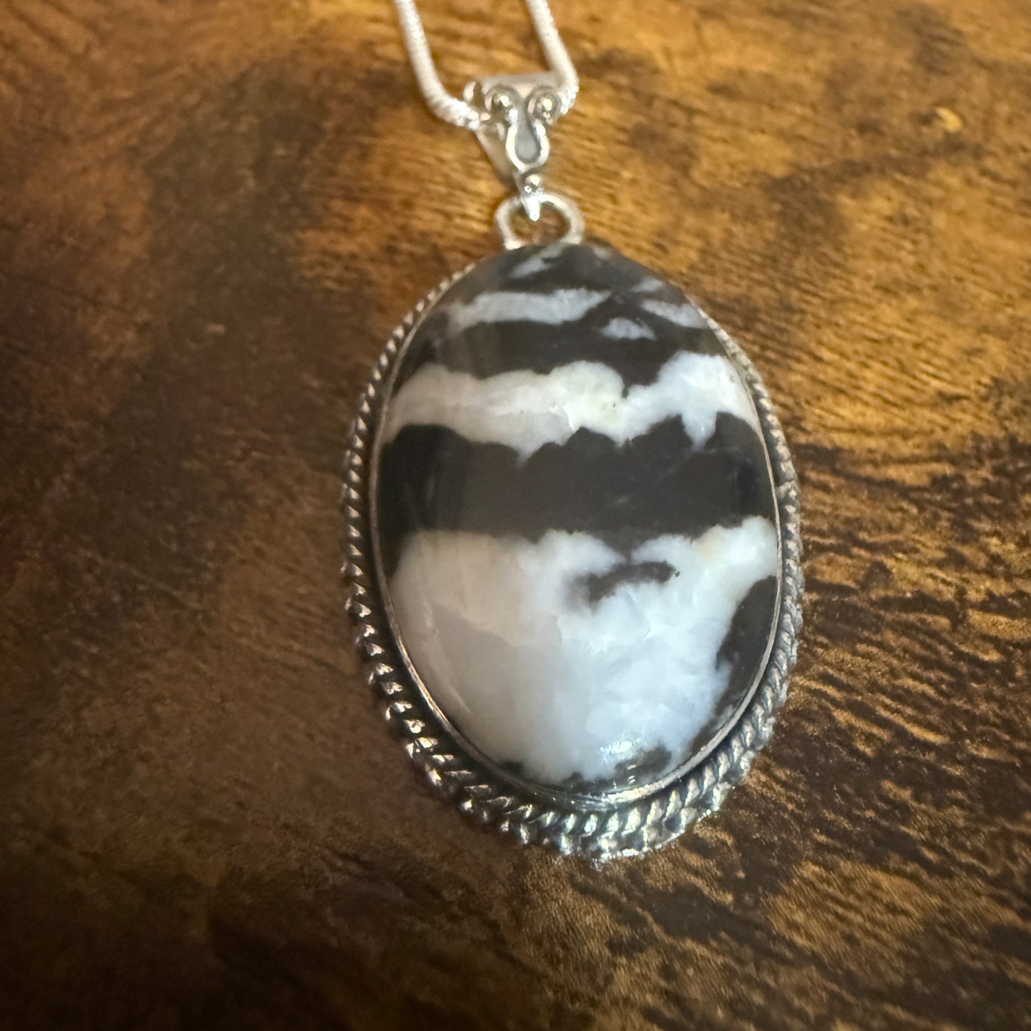 White Buffalo Turquoise Dahlia Pendant Sterling Silver 18 Inch Chain