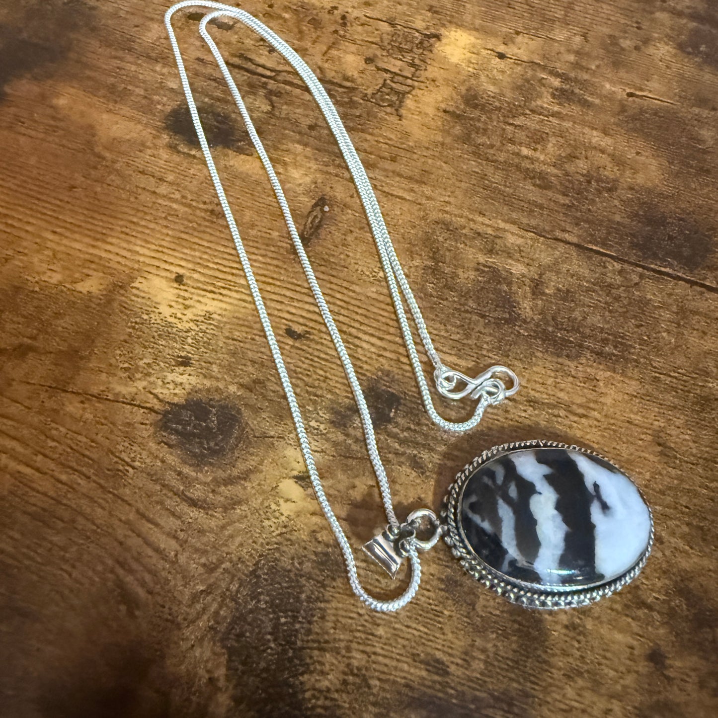 White Buffalo Turquoise Dahlia Pendant Sterling Silver 18 Inch Chain