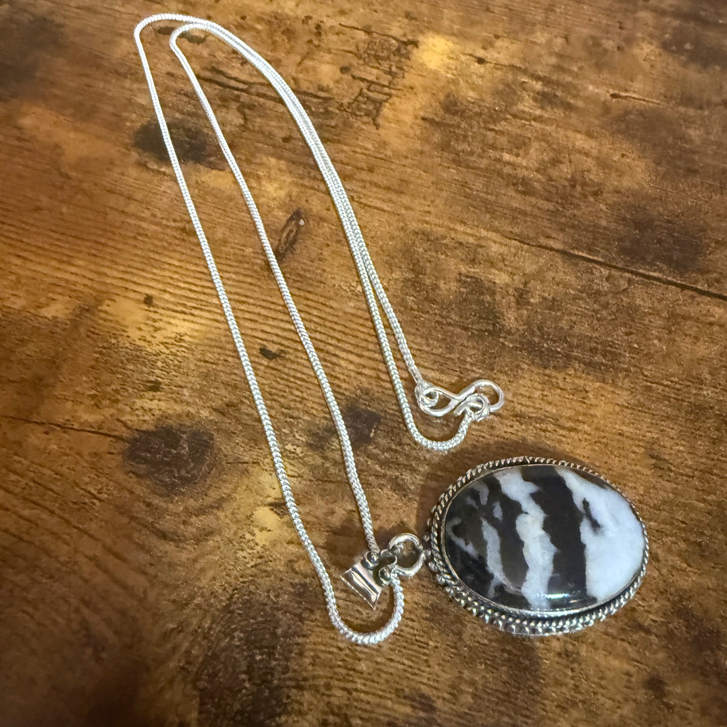 White Buffalo Turquoise Dahlia Pendant Sterling Silver 18 Inch Chain