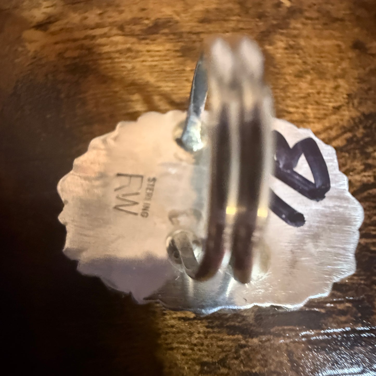 Navajo Sterling Silver White Buffalo Turquoise Cluster Ring Size 7