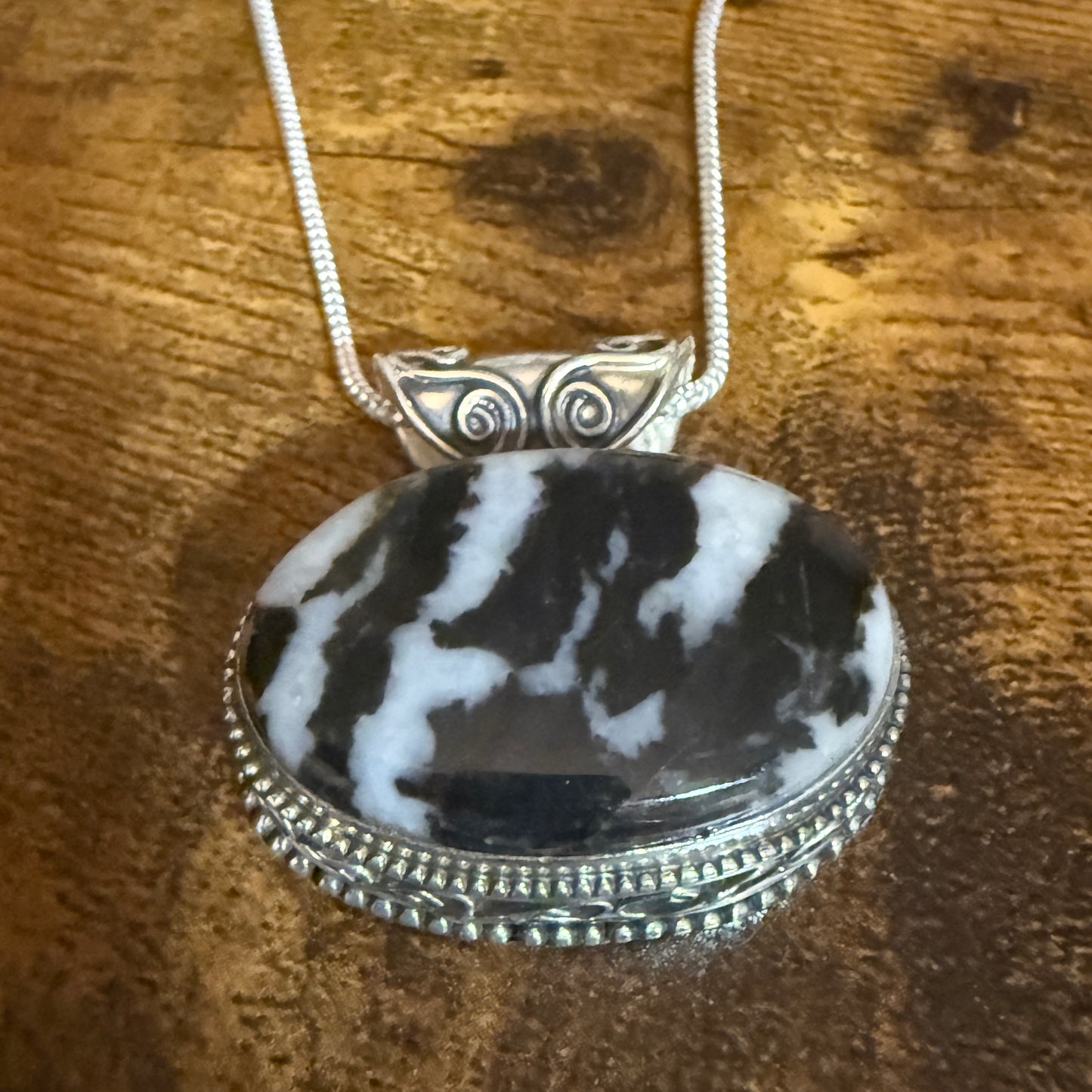 White Buffalo Turquoise Pendant Necklace In Sterling Silver 18 Inch Chain