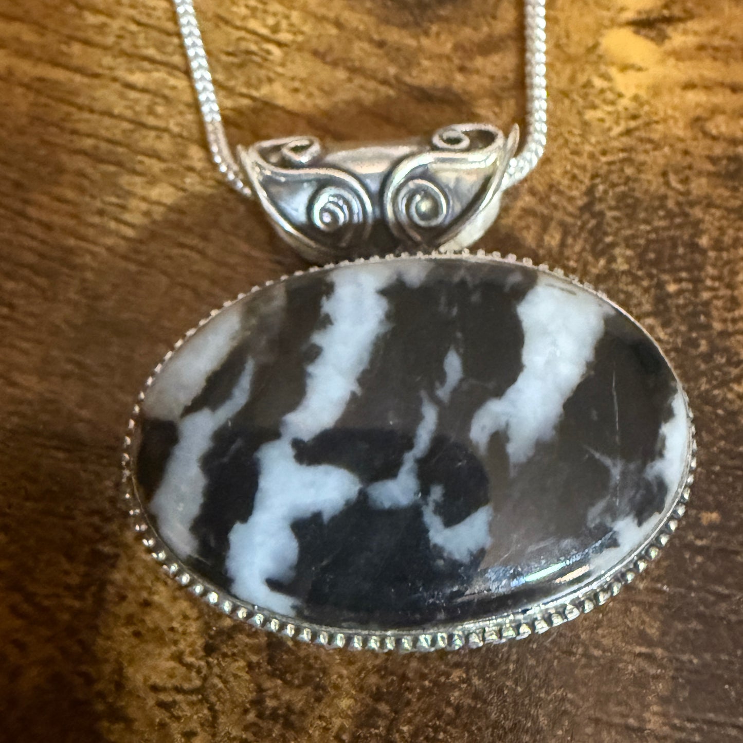 White Buffalo Turquoise Pendant Necklace In Sterling Silver 18 Inch Chain