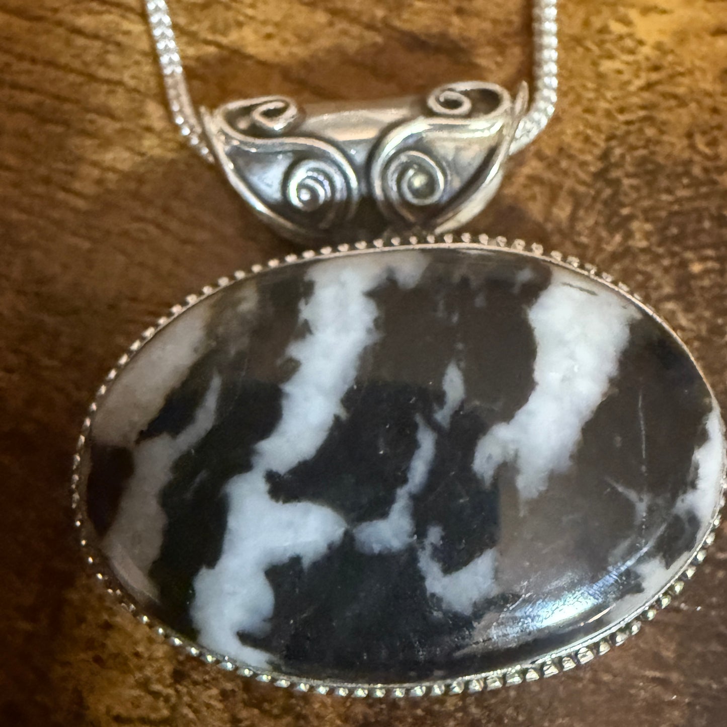 White Buffalo Turquoise Pendant Necklace In Sterling Silver 18 Inch Chain