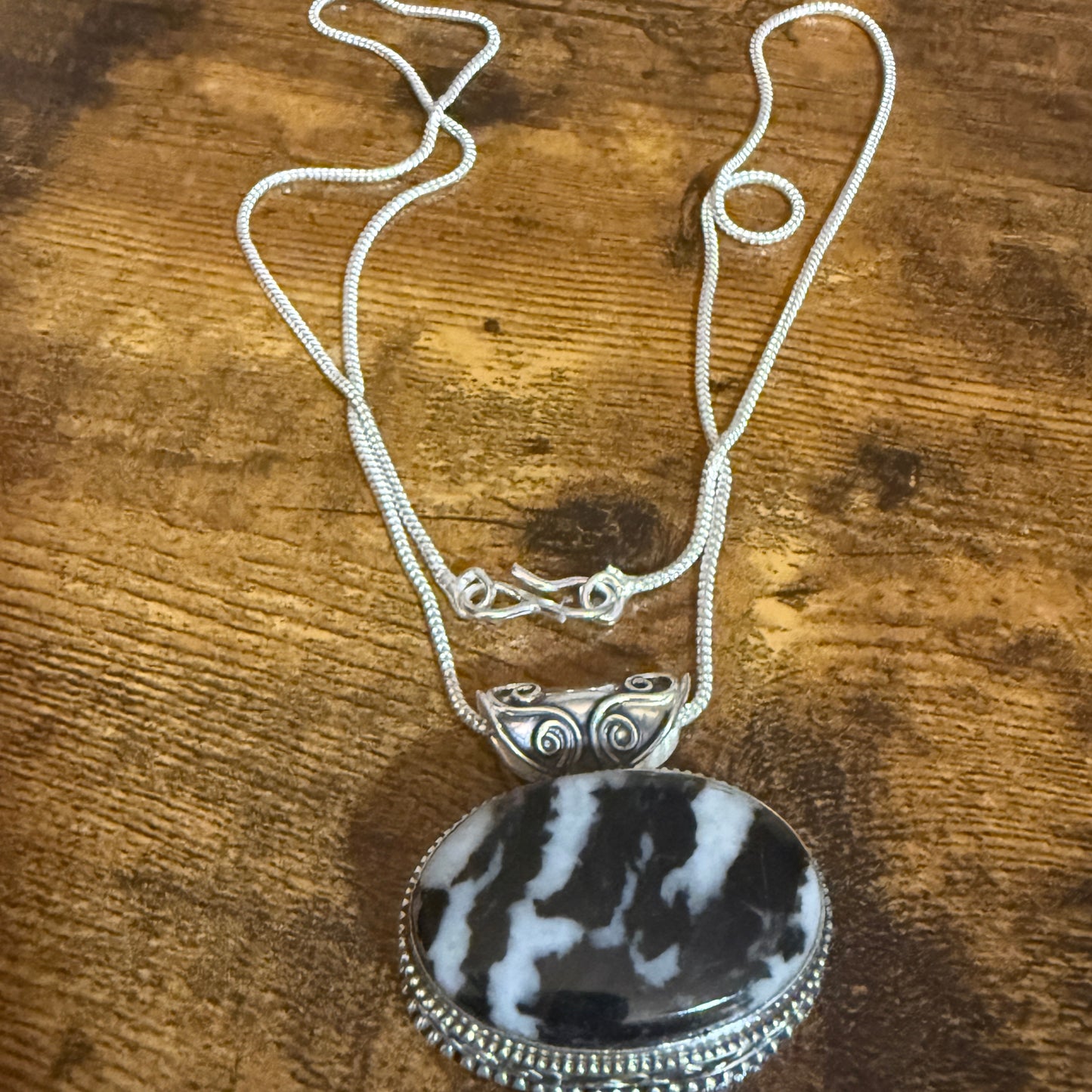 White Buffalo Turquoise Pendant Necklace In Sterling Silver 18 Inch Chain