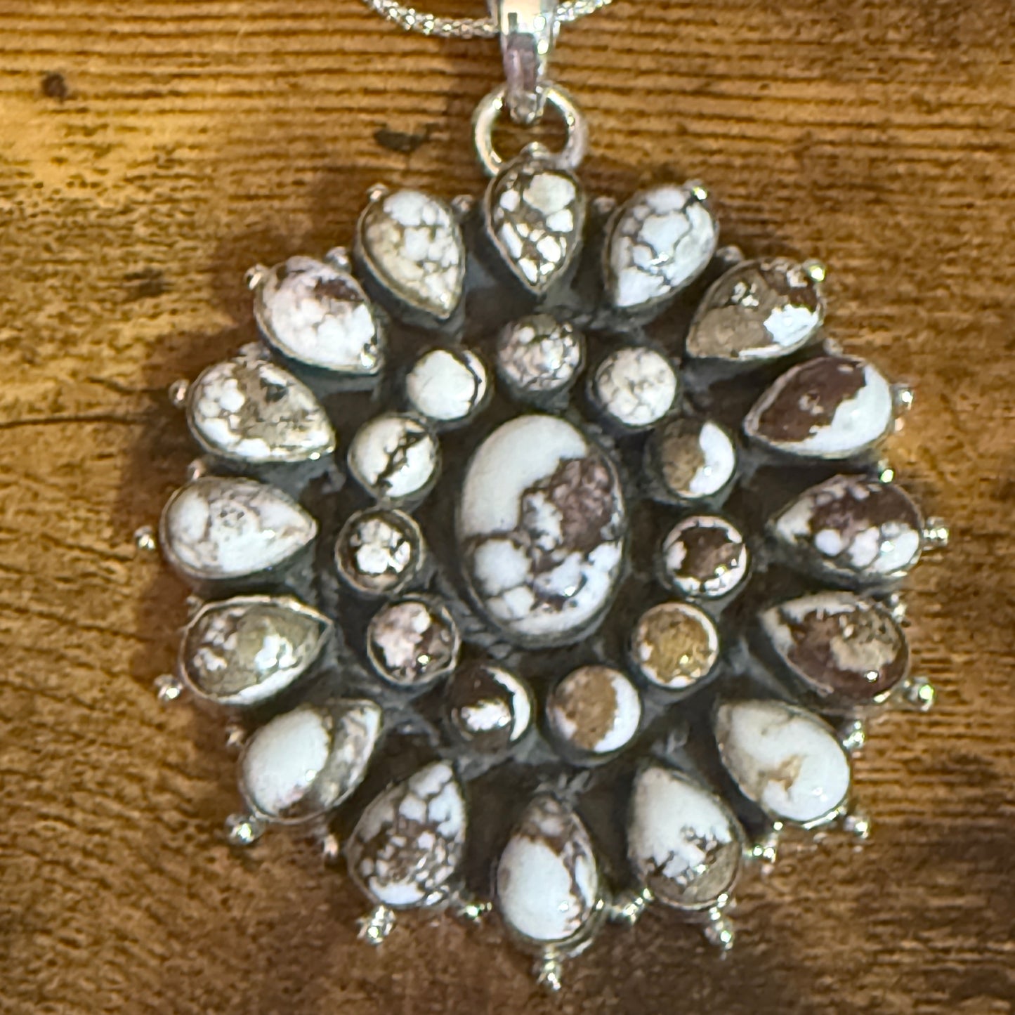 Southwestern Wild Horse Jasper Navajo Sterling Silver Pendant Necklace