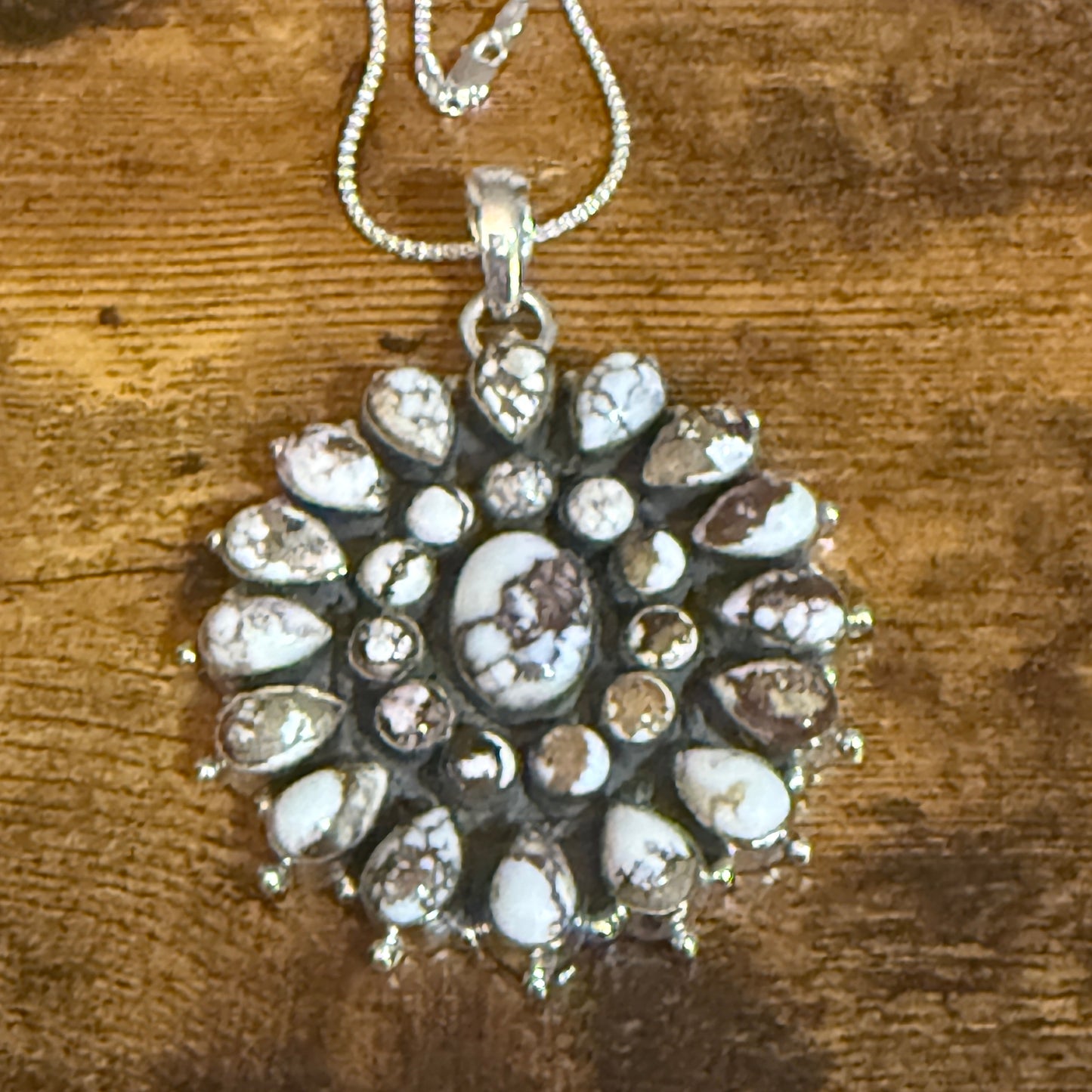 Southwestern Wild Horse Jasper Navajo Sterling Silver Pendant Necklace