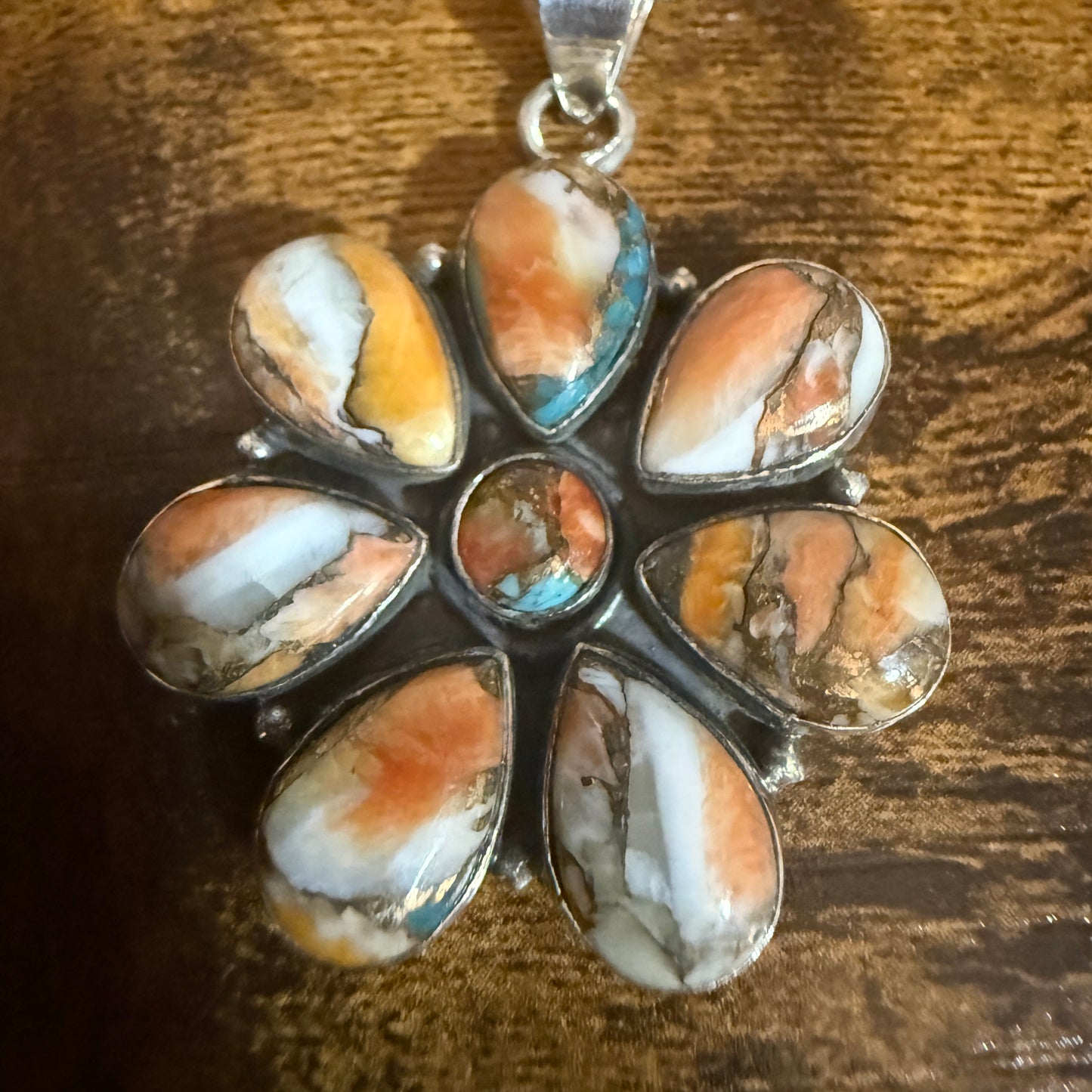 Copper Turquoise Gemstone Pendant Necklace 925 Sterling Silver 18 Inch Chain