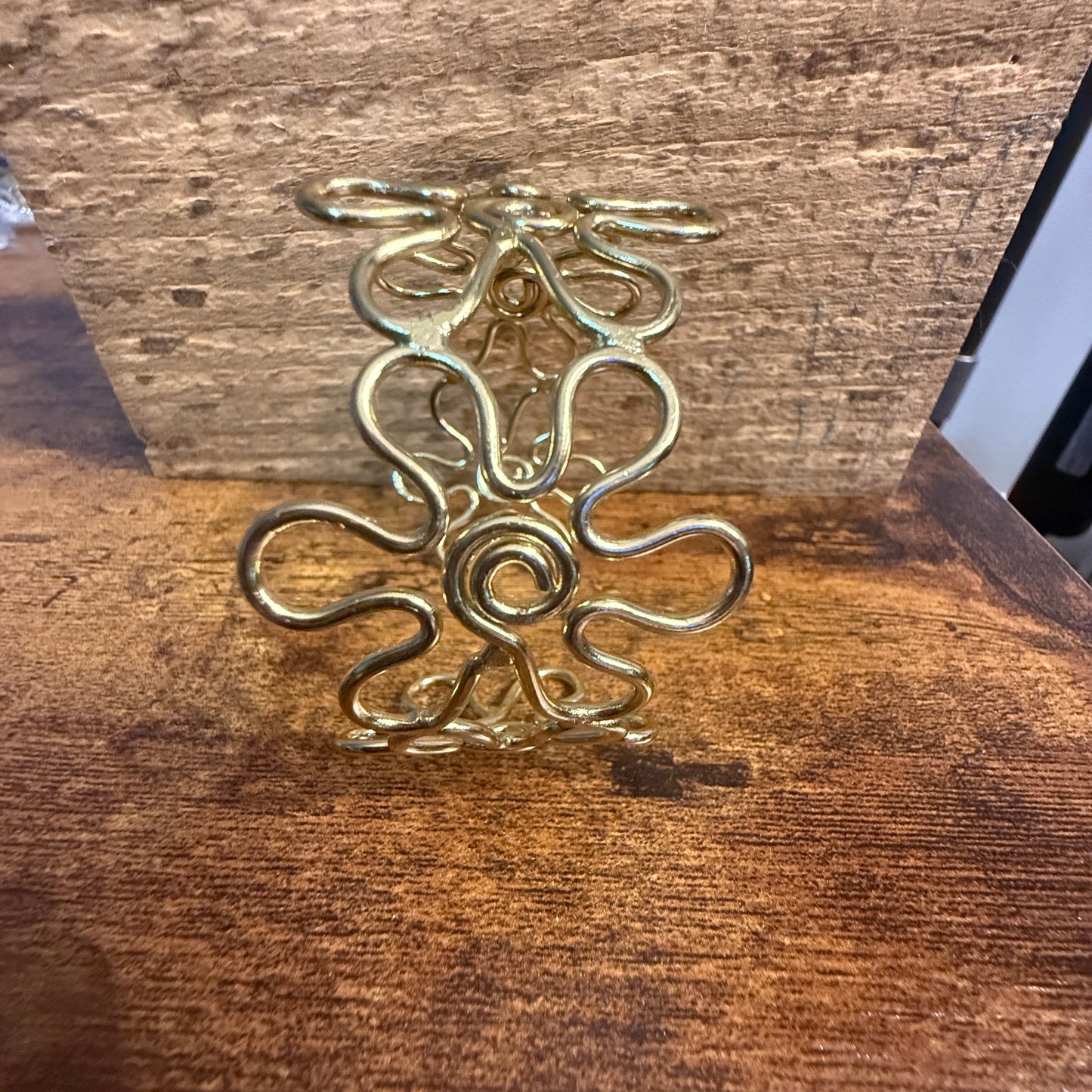 Gold Plated Floral Cuff With Intricate Botanical Design