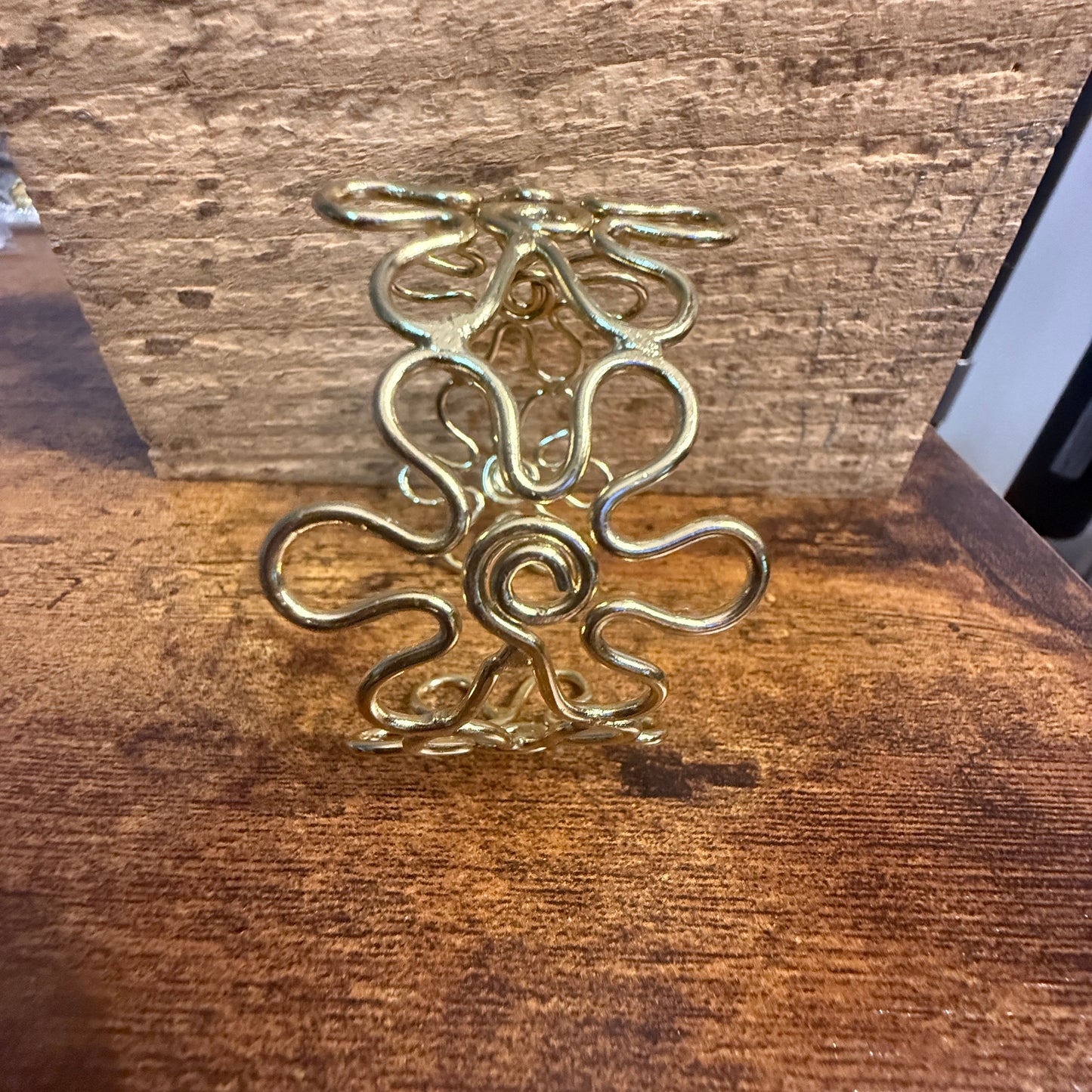 Gold Plated Floral Cuff With Intricate Botanical Design