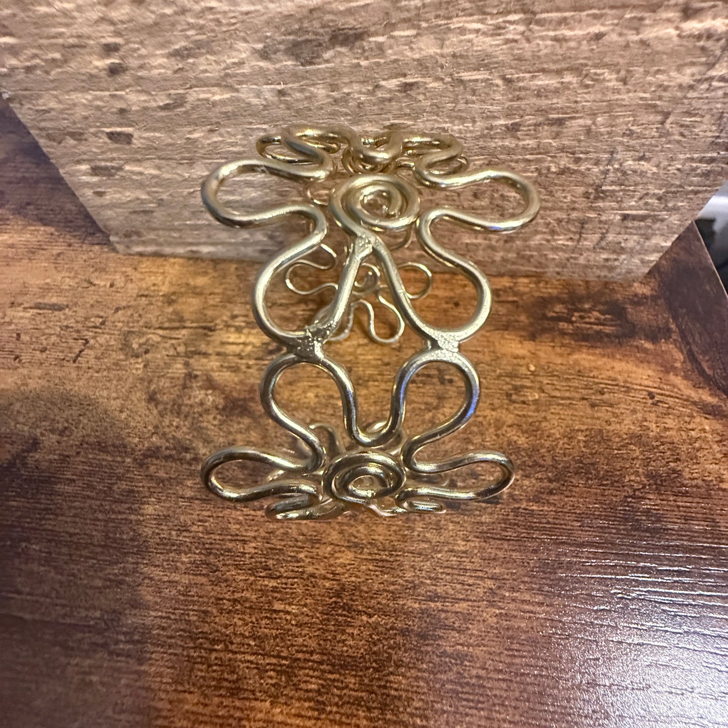 Gold Plated Floral Cuff With Intricate Botanical Design