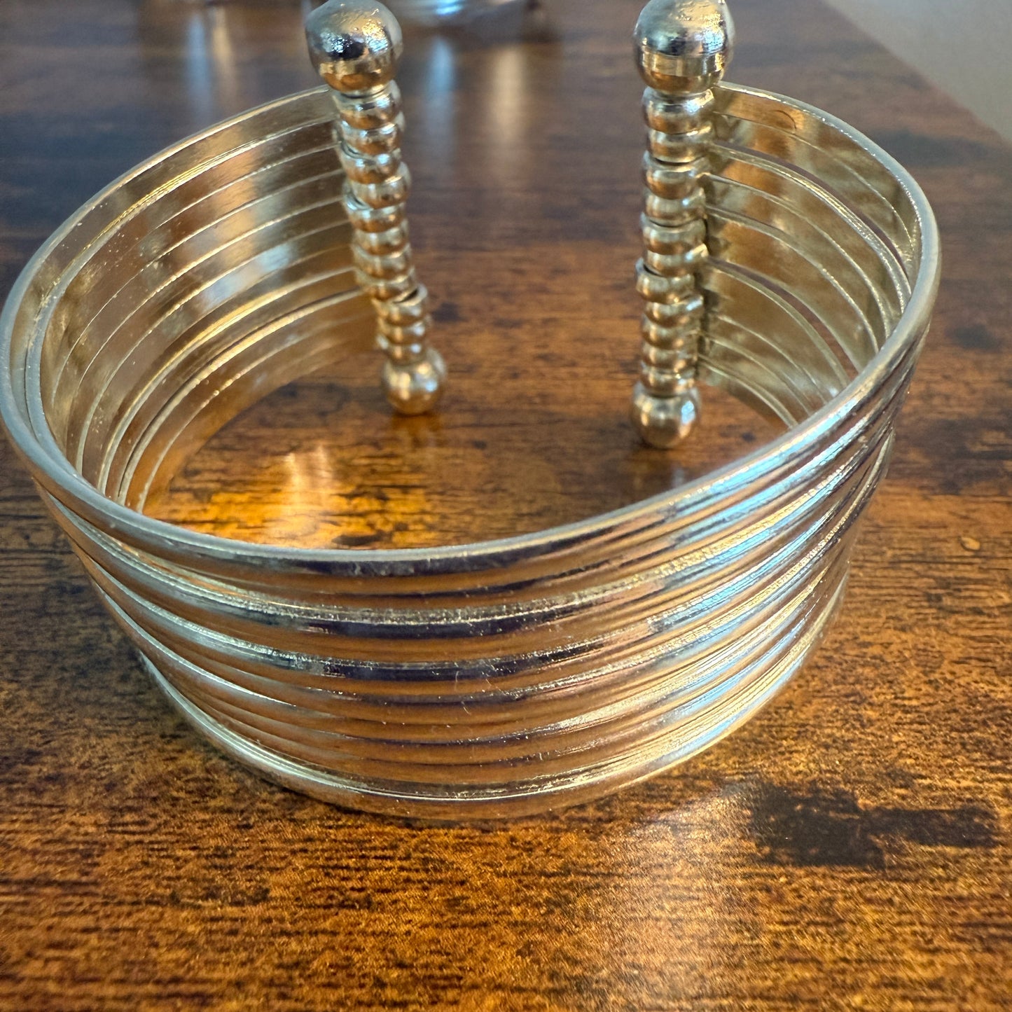 Handmade Silver Plated Brass Adjustable Cuff Bracelet Smooth Bands