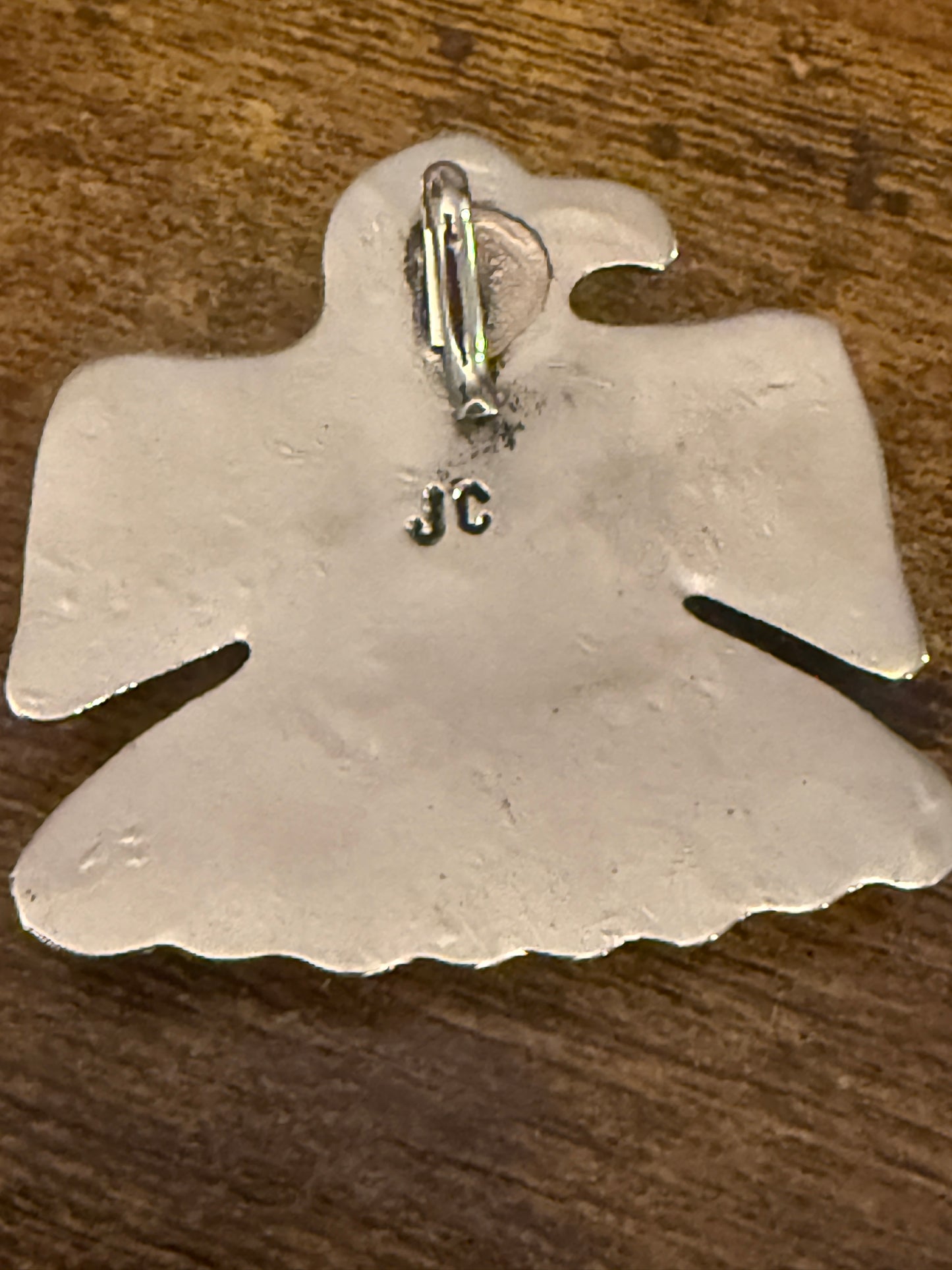 Navajo Turquoise Thunderbird Pendant Signed Jackie Cleveland