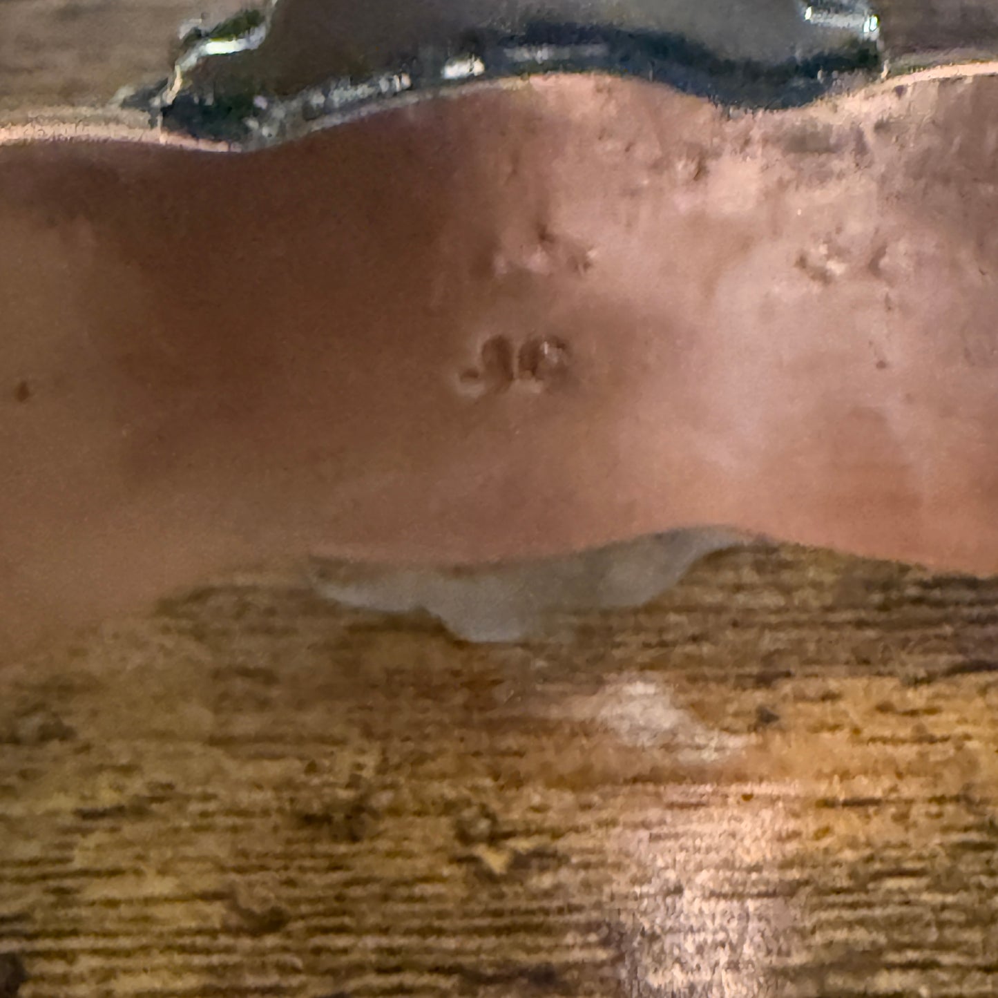 Navajo Copper And Black Onyx Wide Cuff Bracelet Signed By Cleveland