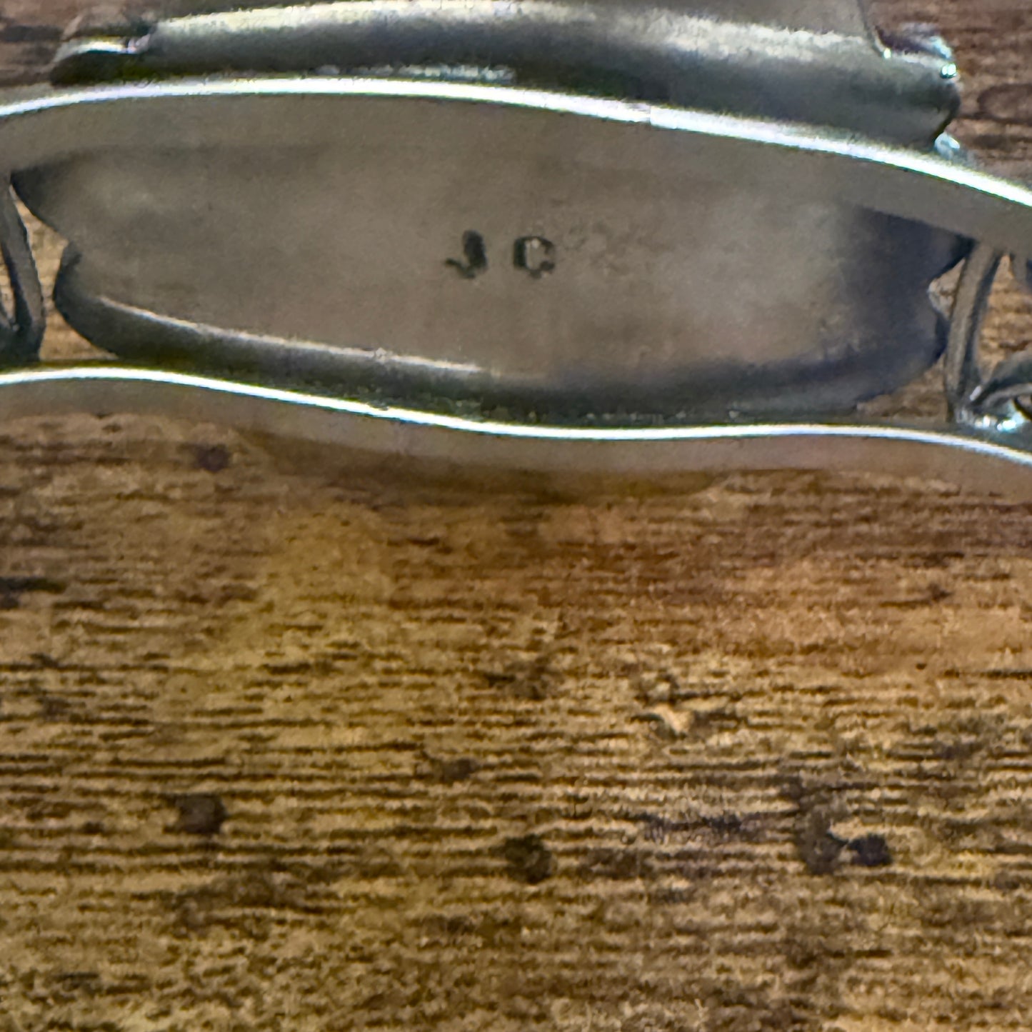 Native American Turquoise Cuff Bracelet Signed Cleveland Nickel Silver