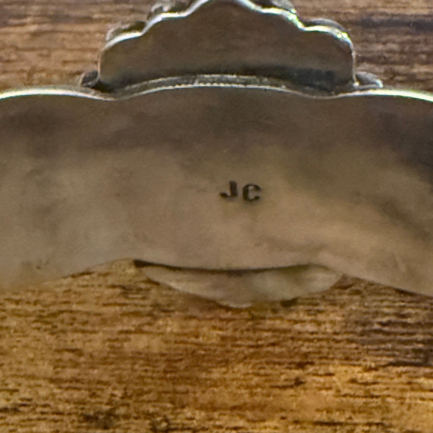 Navajo Hematite Wide Cuff Bracelet Signed Cleveland Nickel Silver