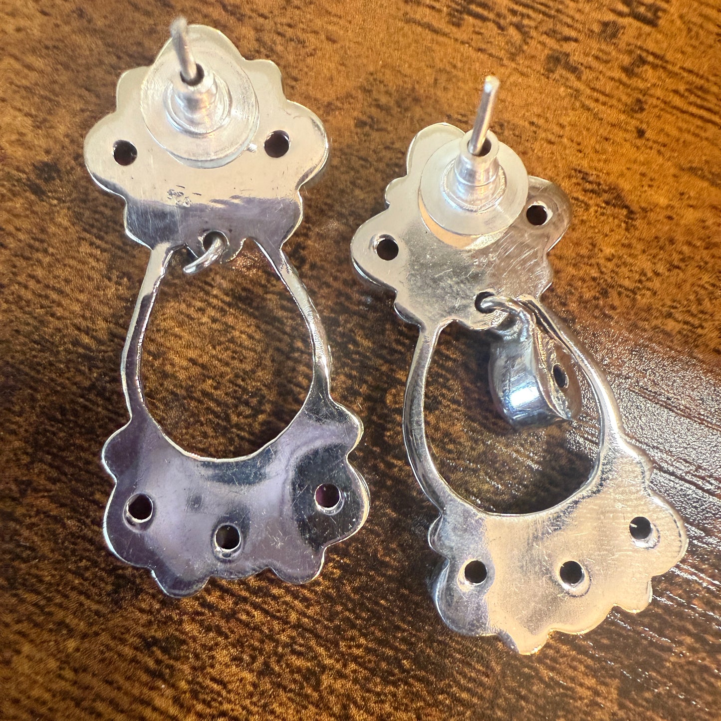 Red Rose Dahlia Gemstone Earrings 14 Stones Handmade 925 Sterling Silver