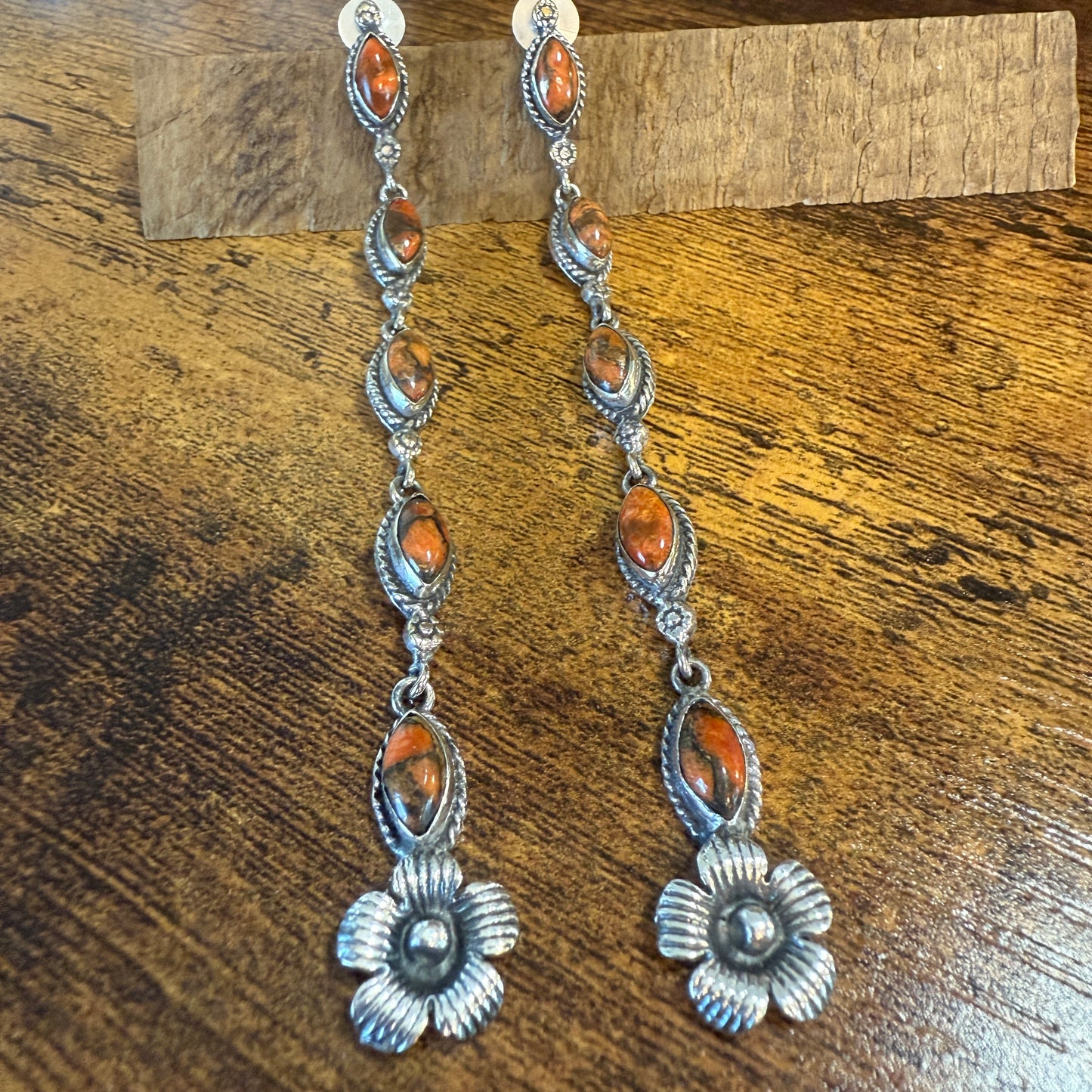 Copper Sponge Coral Turquoise Gemstone Sterling Silver Handmade Stud Earring