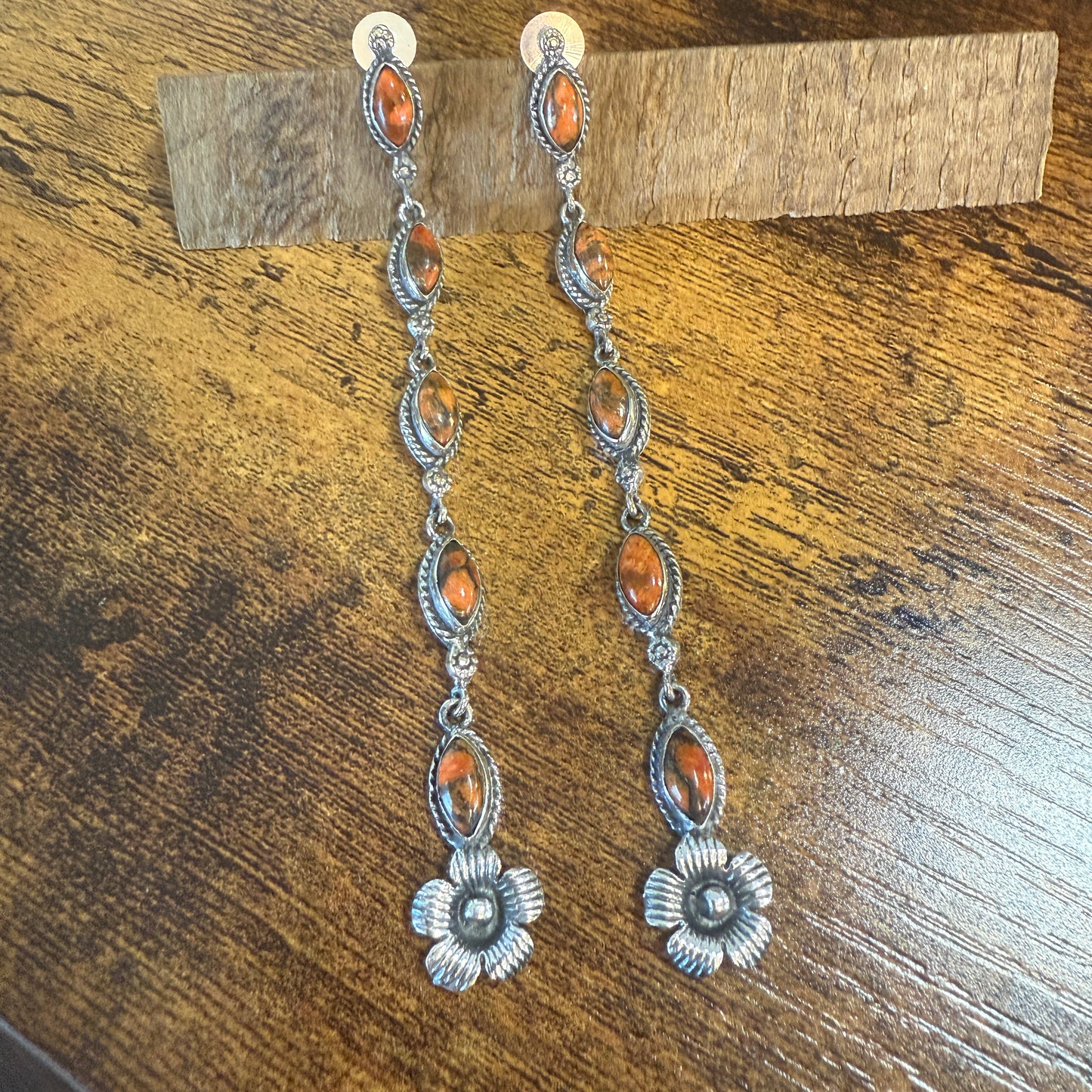 Copper Sponge Coral Turquoise Gemstone Sterling Silver Handmade Stud Earring